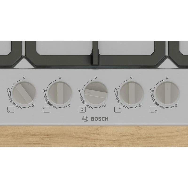 Thumbnail 3 de Encimera de gas Bosch Serie 4 PGQ7B5K90 75 cm: acero inoxidable, 5 fuegos y wok central