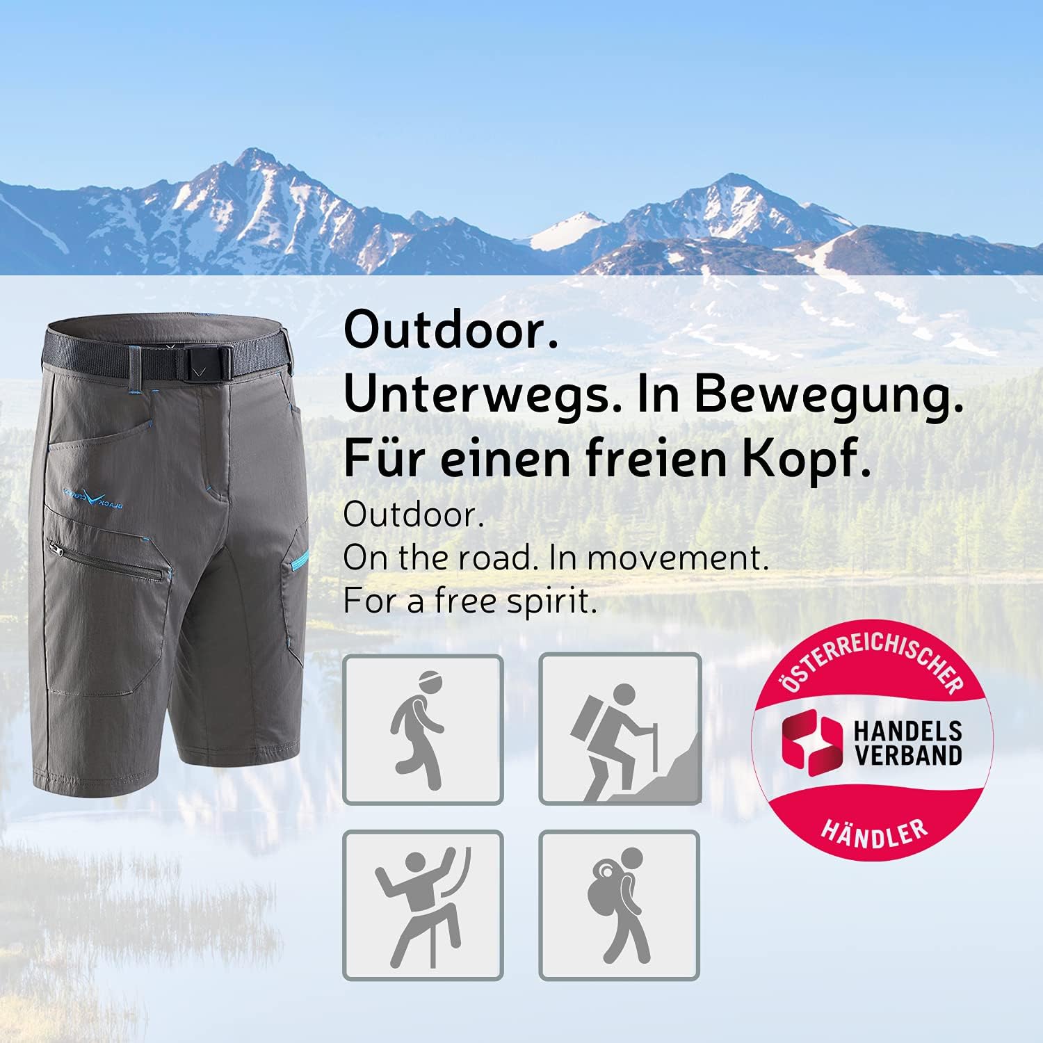 Thumbnail 2 de Black Crevice Pantaloncini da Trekking da Uomo