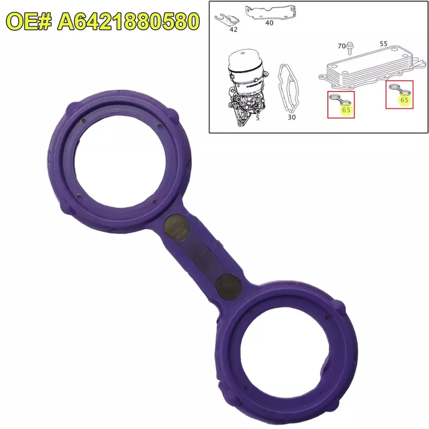 Detalle de 2Pcs Engine Oil Cooler Seal for Mercedes-Benz, Dodge, Jeep and Chrysler (A6421880580)