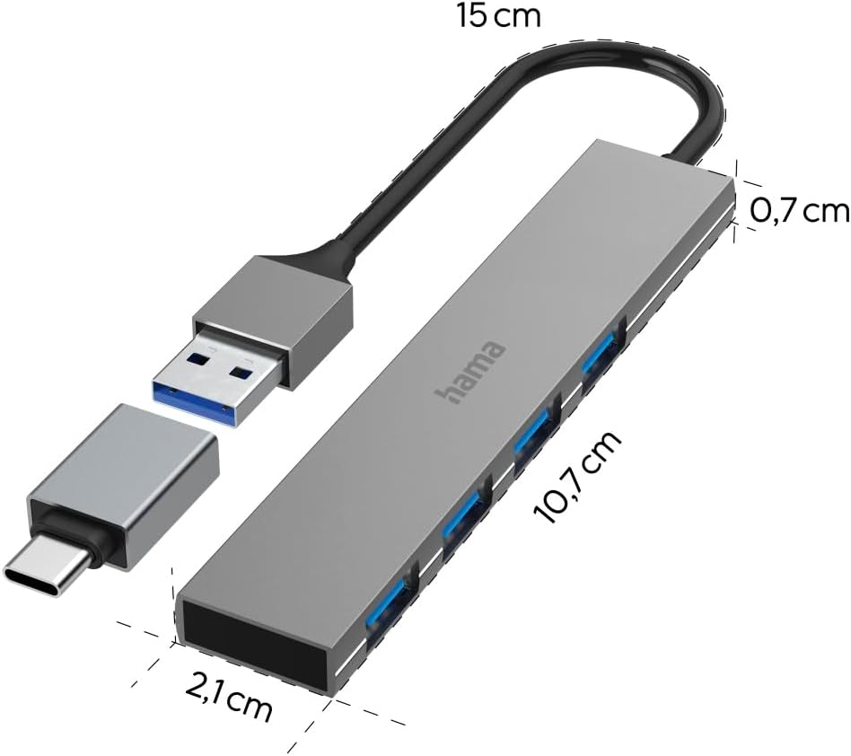 Thumbnail 4 de Hama USB Hub 4 Ports for Office