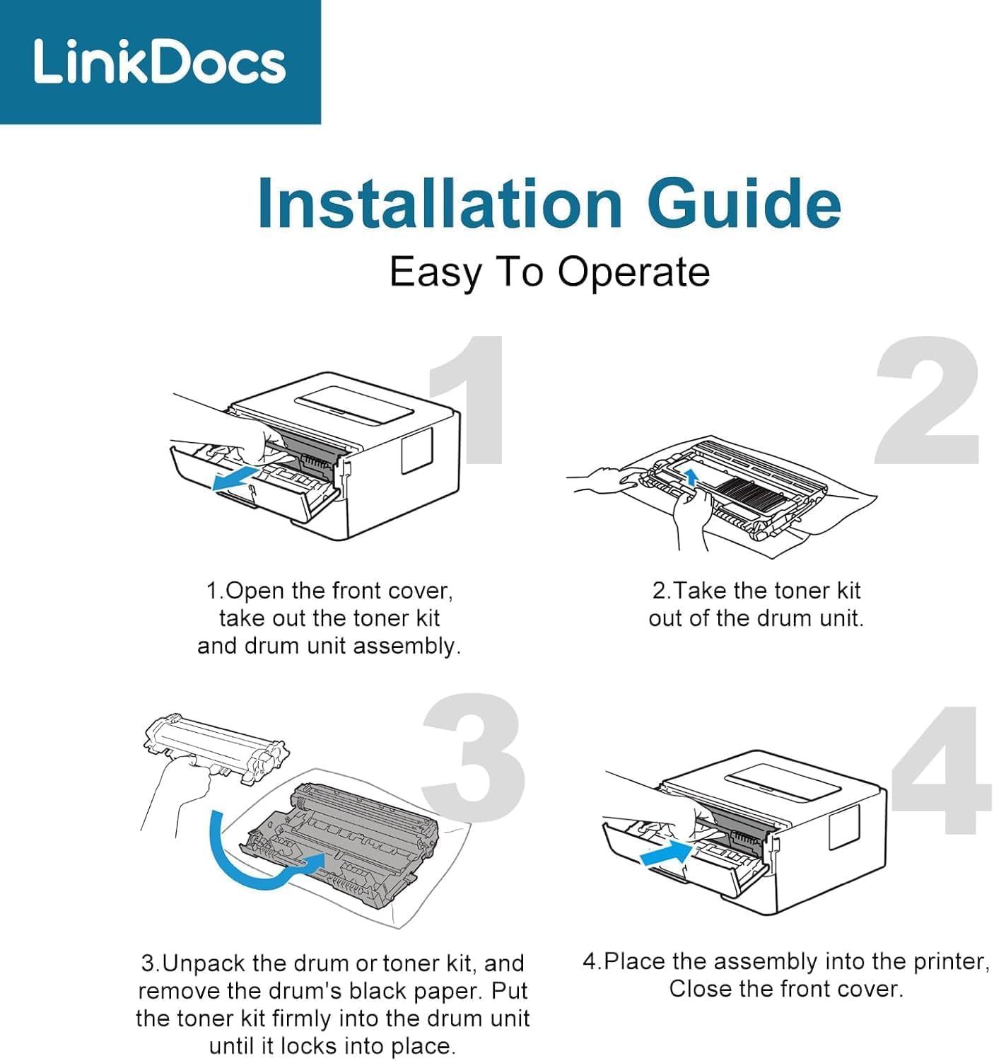 Detalle de LinkDocs TN830XL 2PK Black Toner Cartridges, Up to 3,000 Pages Each