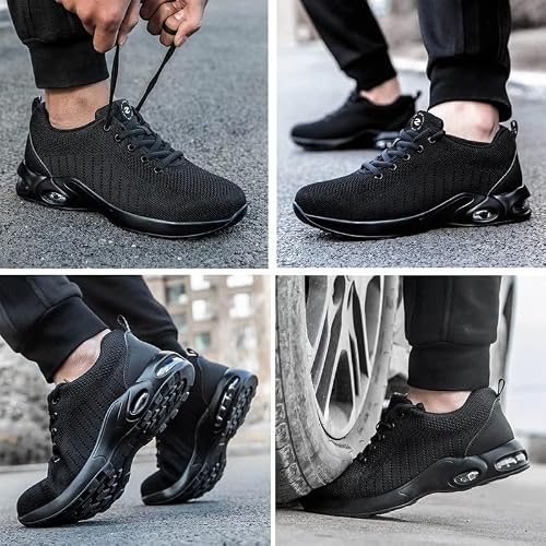 Detalle 2 de ziitop Chaussures de sécurité, embout en acier et semelle Kevlar, noires