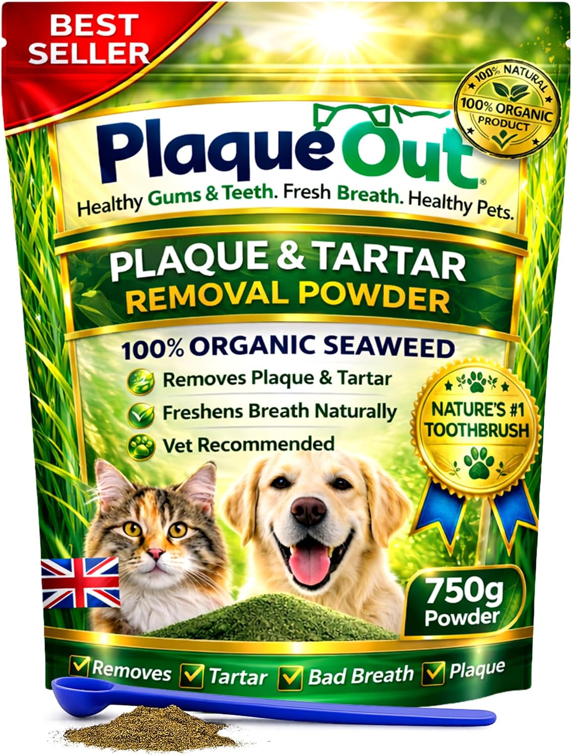 Thumbnail 6 de Plaque Out 450g Pouch: 100% Natural Seaweed Dental Powder for Dogs & Cats