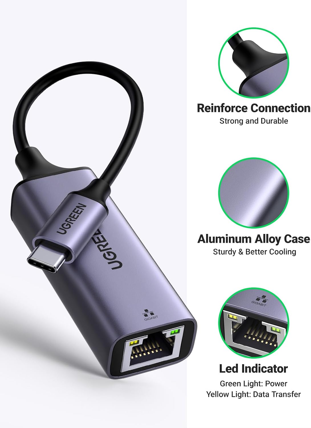 Thumbnail 3 de UGREEN Gigabit USB-C Ethernet Adapter