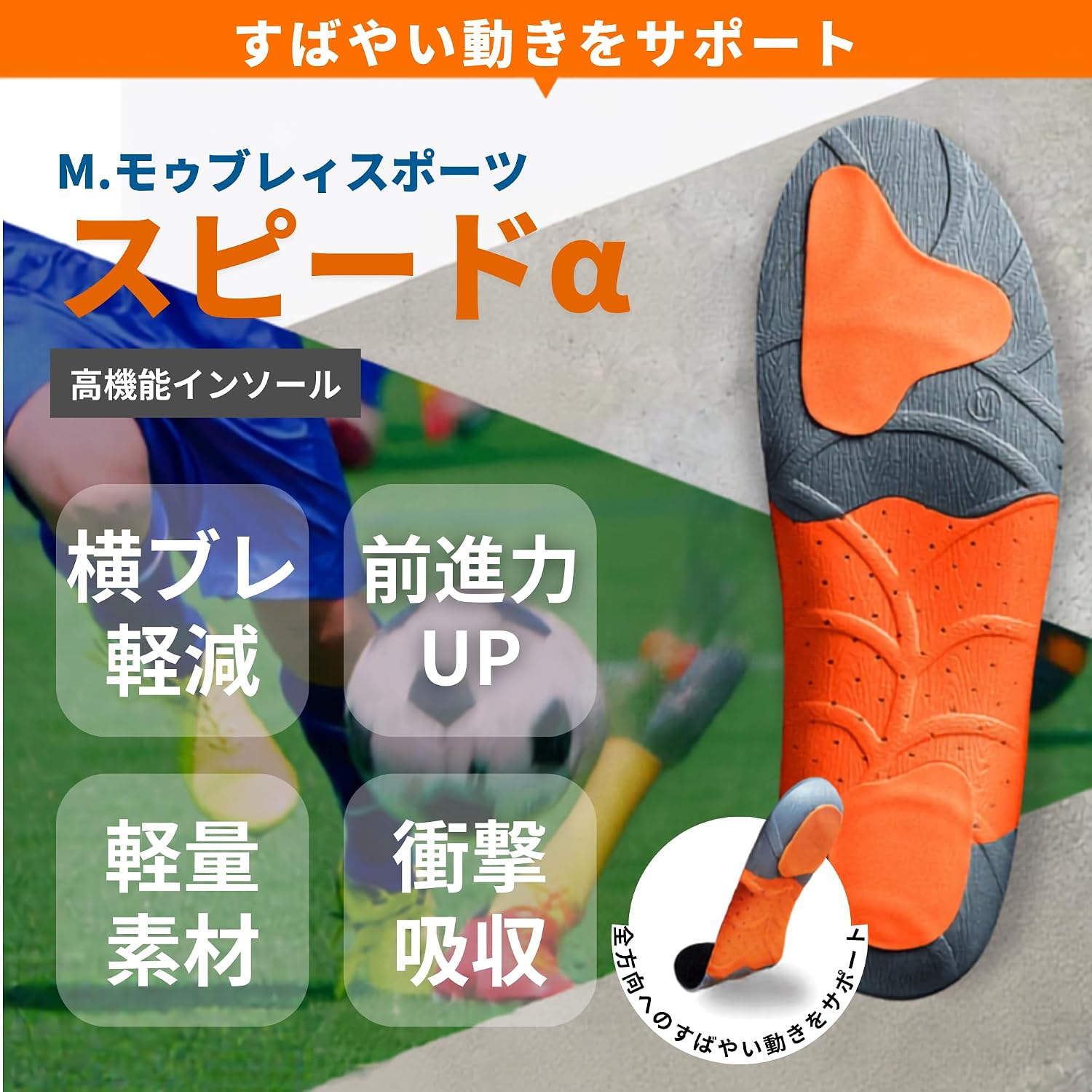 Thumbnail 1 de M.モゥブレィ スピードアルファ スポーツインソール 28-29cm EVA素材・洗える仕様