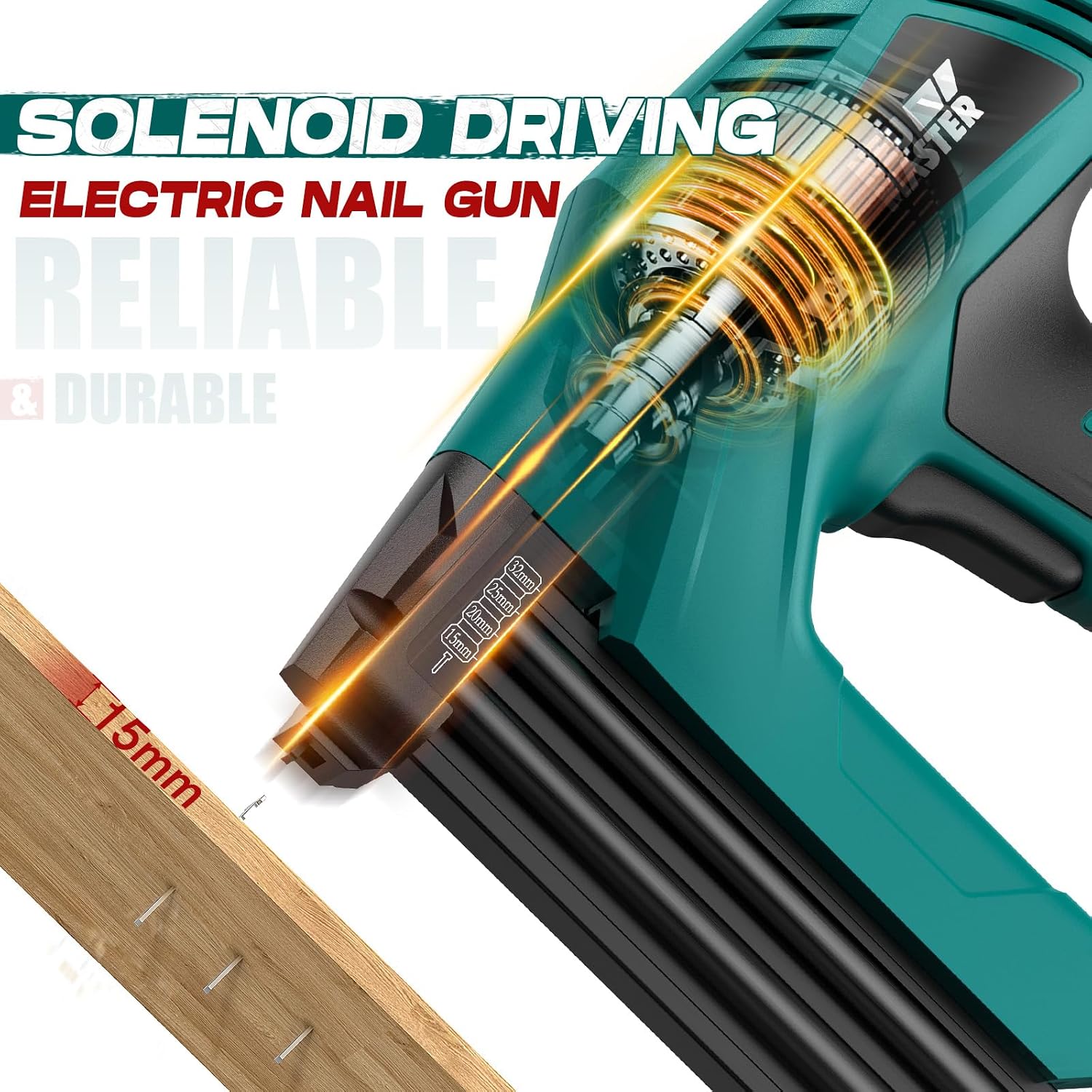 Thumbnail 2 de NEU MASTER Electric Brad Nailer & Staple Gun (18G) for Upholstery, Carpentry & Woodworking