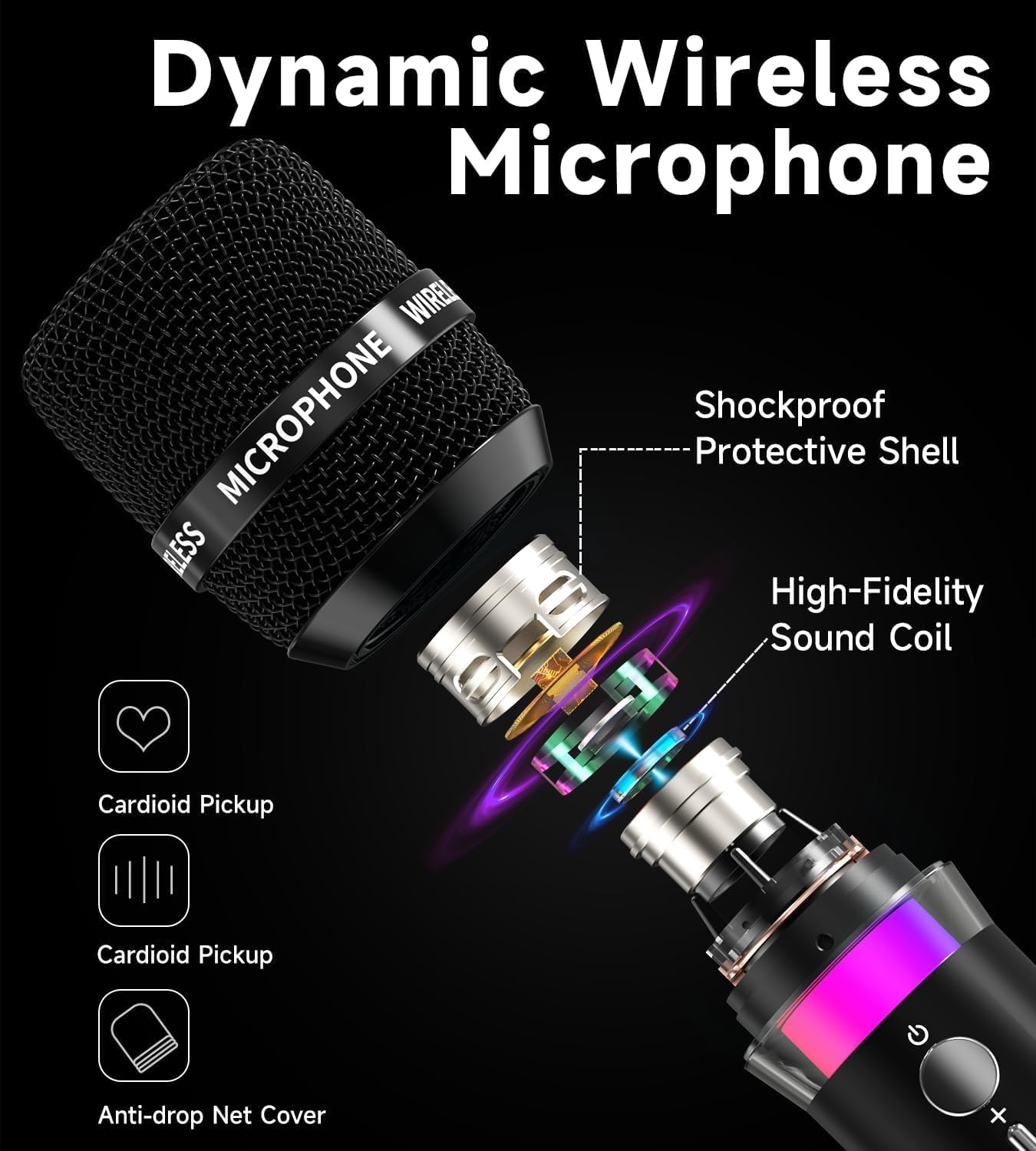 Detalle 2 de ECHOMUSSY Wireless Microphone 40H 🎤