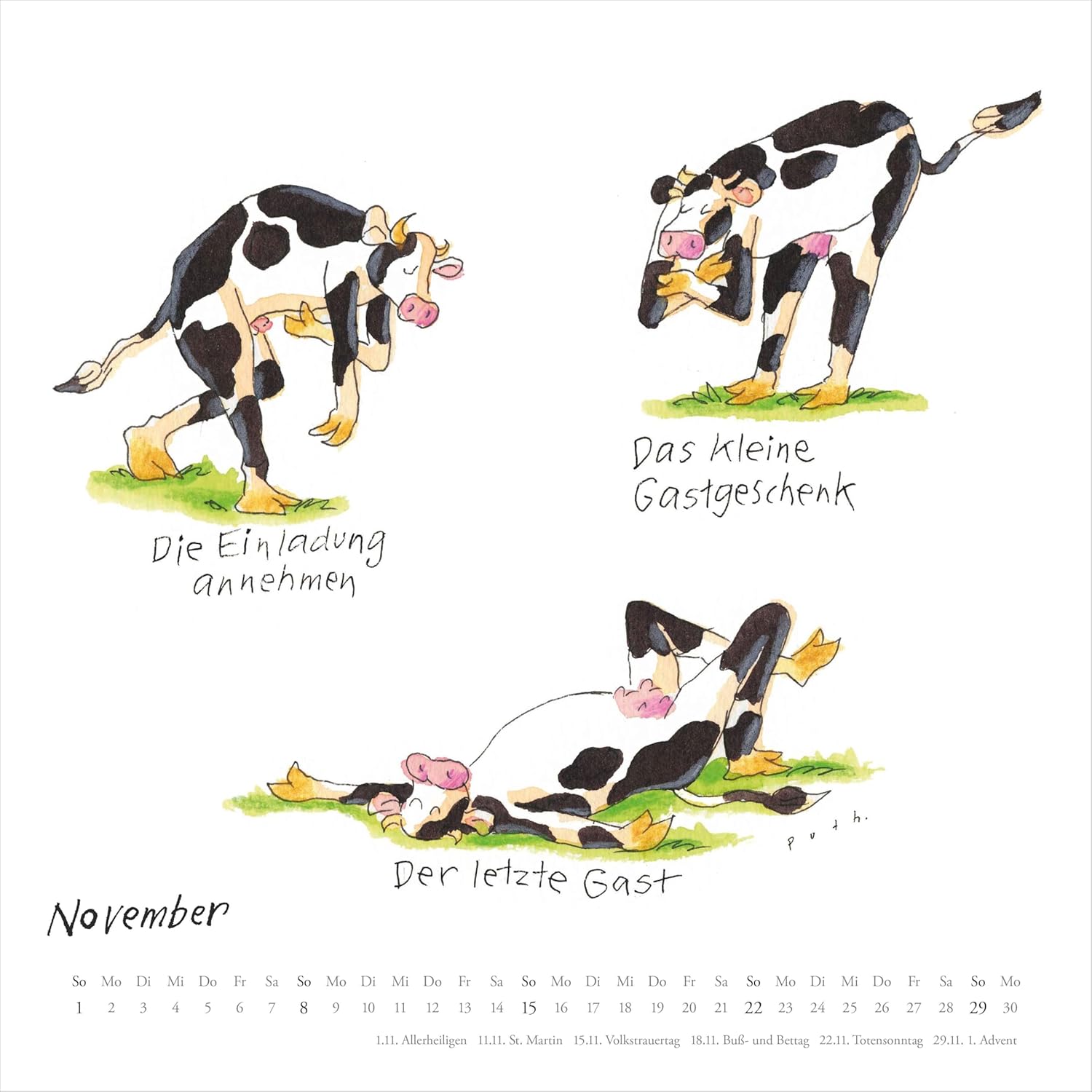 Thumbnail 6 de DUMONT Wandkalender 2026 „Mit den Yoga-Kühen durchs Jahr“ im Quadratformat (23 x 23 cm)