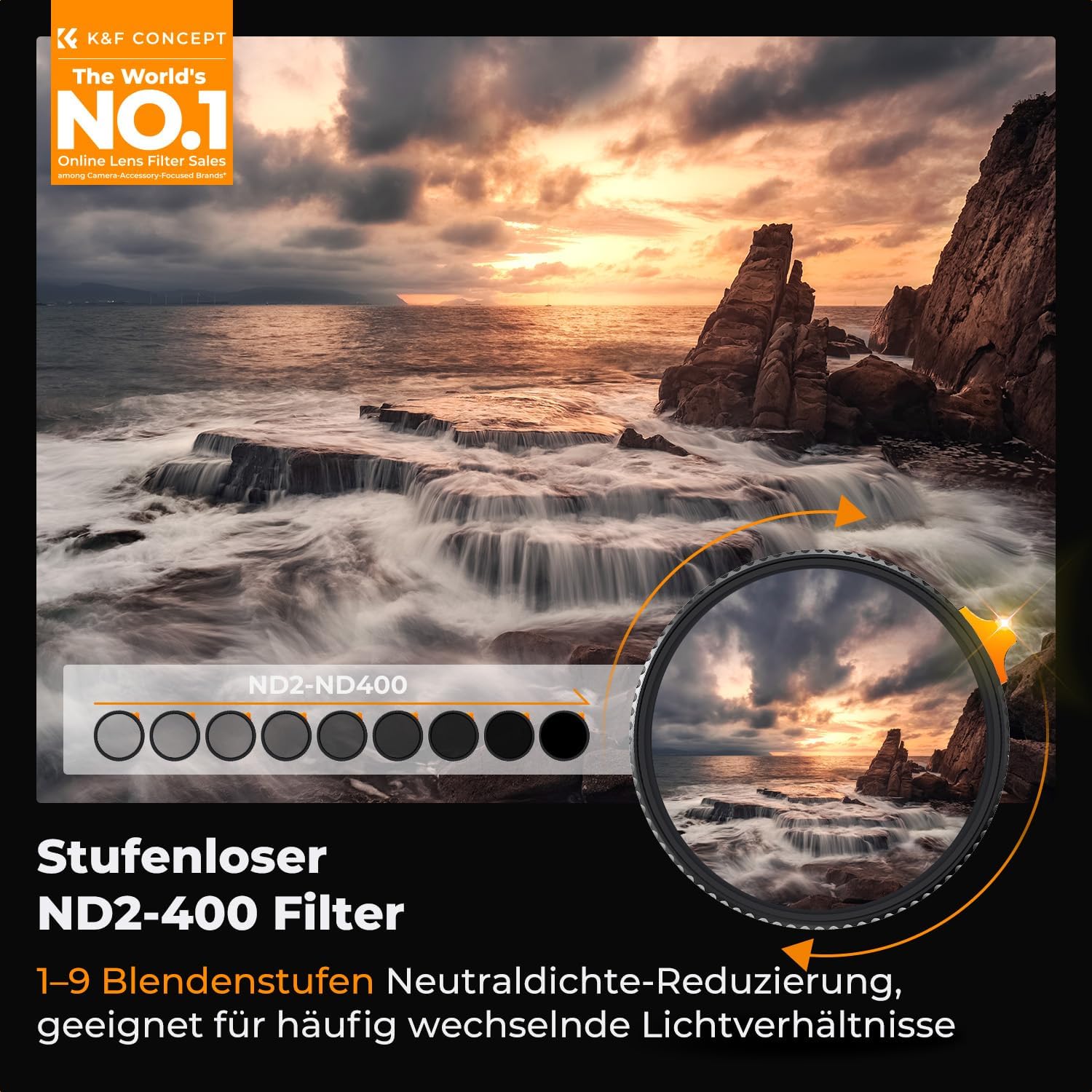 Thumbnail 1 de K&F CONCEPT Nano-X Vario ND 62 mm