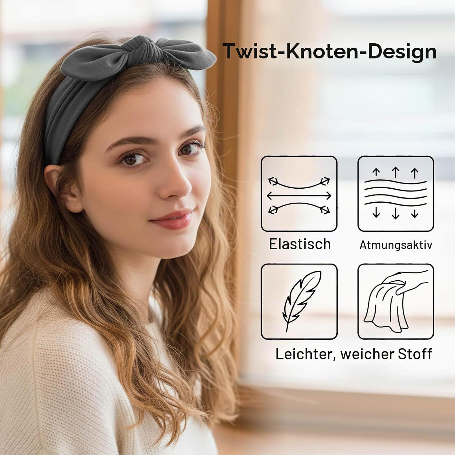Detalle de DRESHOW 8 Stück Damen Stirnband – elastische Haarbänder mit Böhmischem Stil