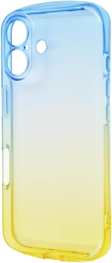 Detalle de イングレム IN-P46TC12/AYM iPhone 16用ケース クリアなブルー×イエロー、衝撃吸収・カメラ保護