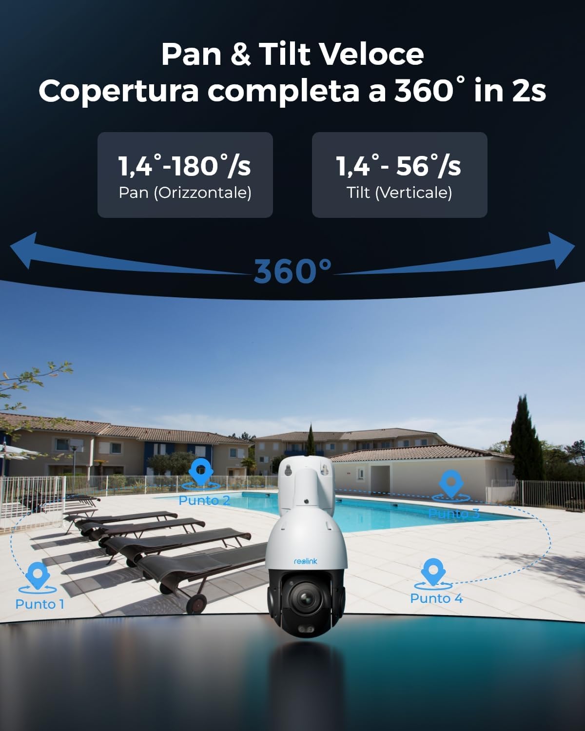 Thumbnail 3 de Reolink PoE 4K Telecamera Esterno PTZ RLC-823S1