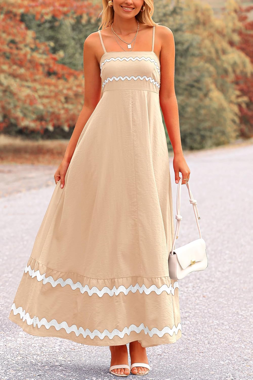 Detalle de PRETTYGARDEN Women's 2026 Summer Flowy Maxi Dress