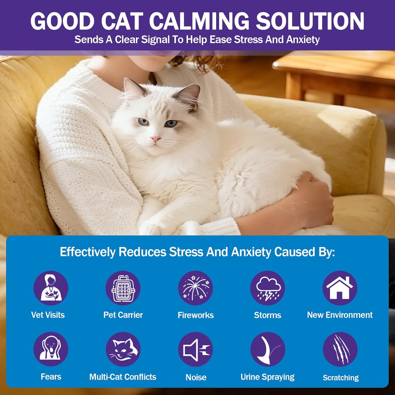 Detalle de Banydoll 6 Cat Calming Diffuser Refills – cat pheromone refills for relaxation (6-month supply)
