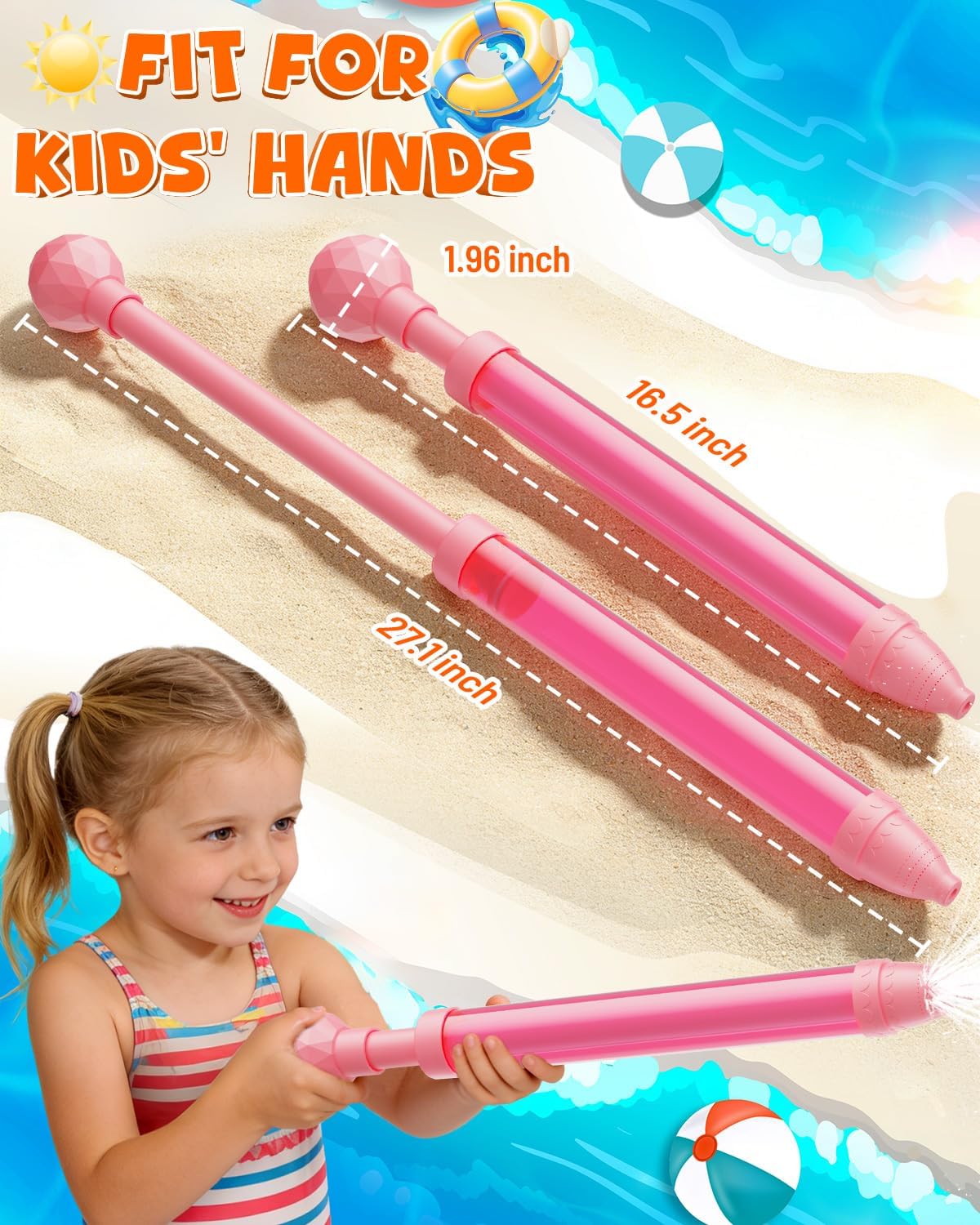Detalle de 6 Pack Water Gun Wide Spray Water Squirt Gun for Kids and Adults