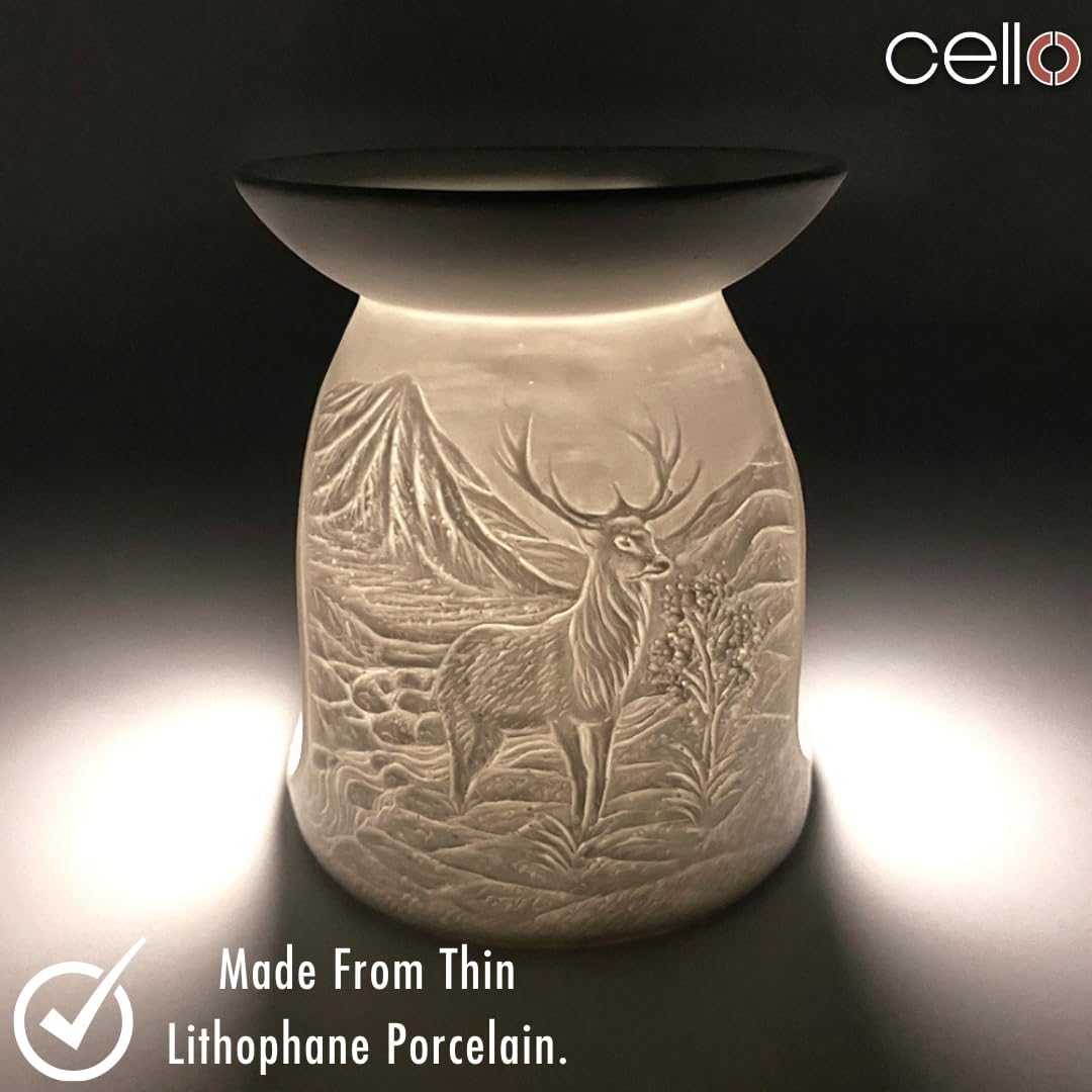 Thumbnail 3 de Cello Highland Stag Tealight Wax Melt & Oil Burner (Porcelain Deer Ornament)
