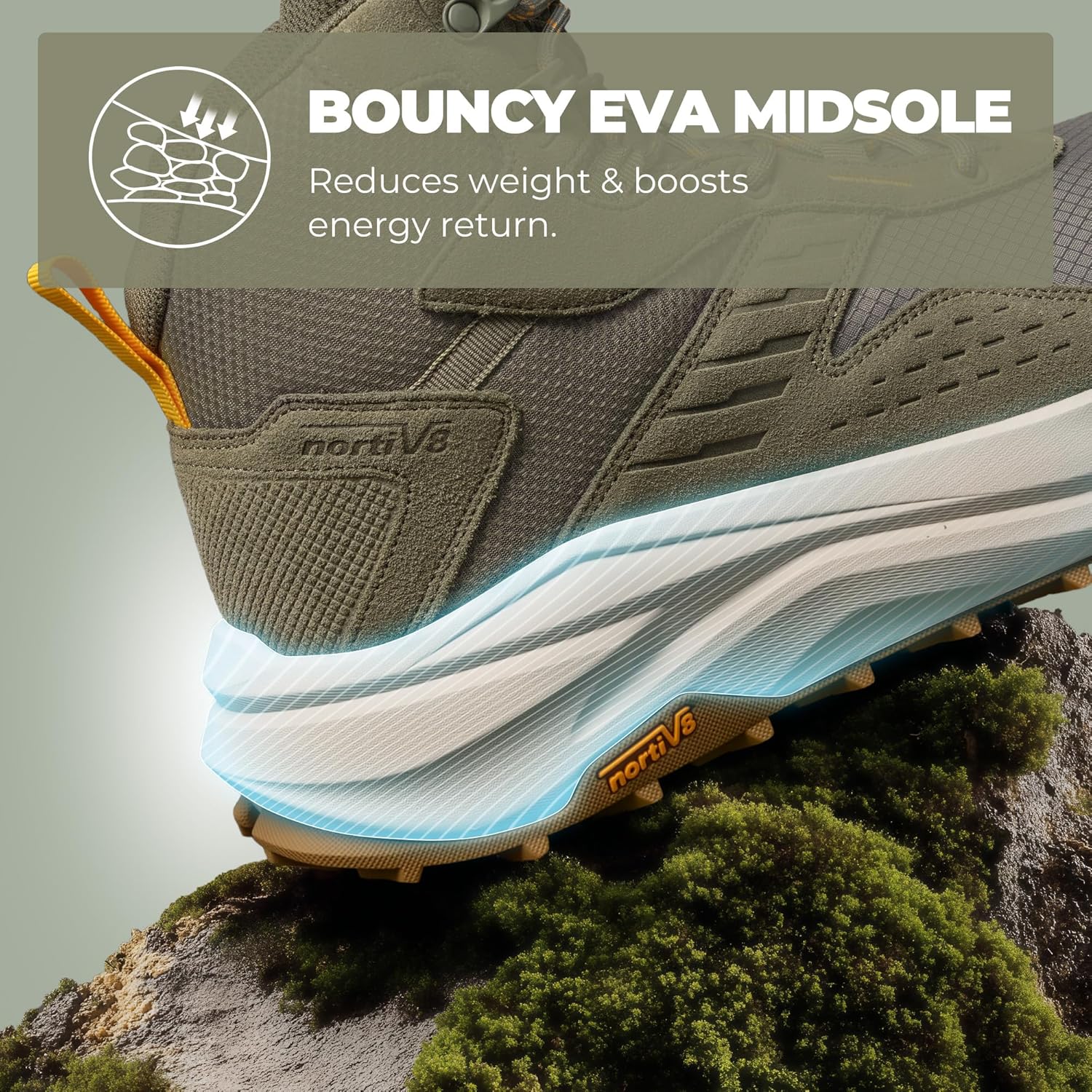 Thumbnail 6 de NORTIV 8 Men’s Wide Toe Box Waterproof Hiking Boots (Low Drop) Katahdin