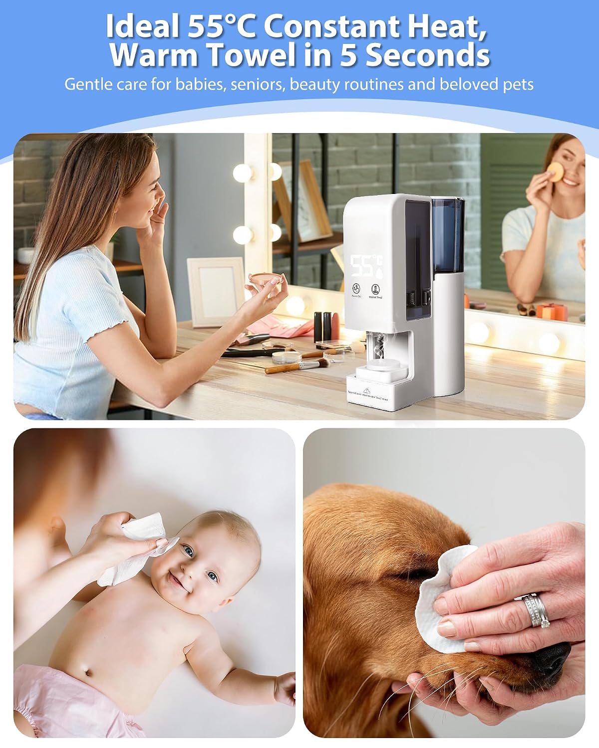 Thumbnail 6 de Hot Face Towel Heater Machine (Automatic Disposable Towel Warmer) with Steam, 55°C Constant Temperature