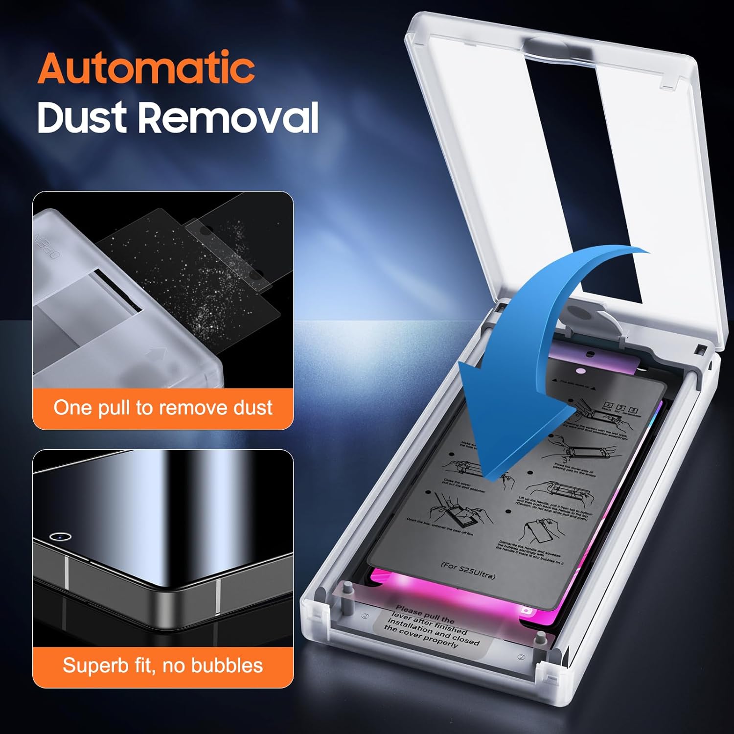 Thumbnail 4 de UniqueMe for Samsung Galaxy S25 Ultra Privacy Screen Protector (2-Pack) with Anti-Spy PET Film