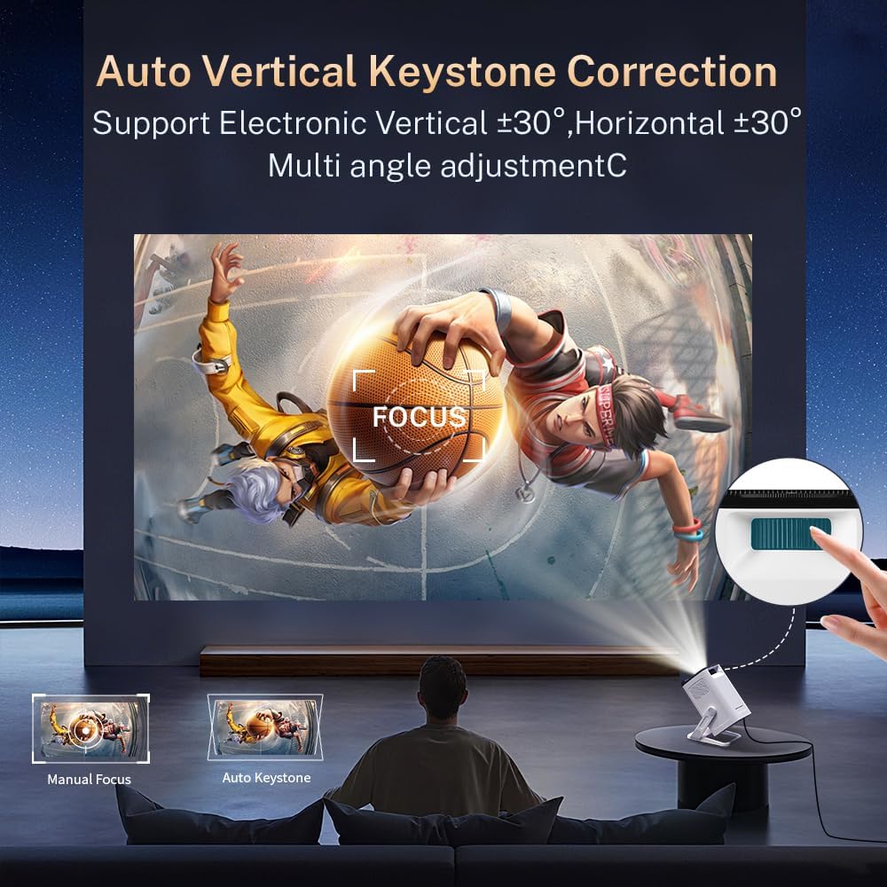 Thumbnail 6 de LYNCast V300 Mini Projector with WiFi 6, BT 5.4, Android 14, and 4K Support