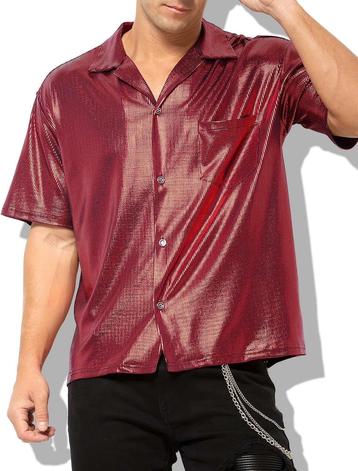 Detalle 1 de Casey Kevin Metallic Short Sleeve Disco Shirt