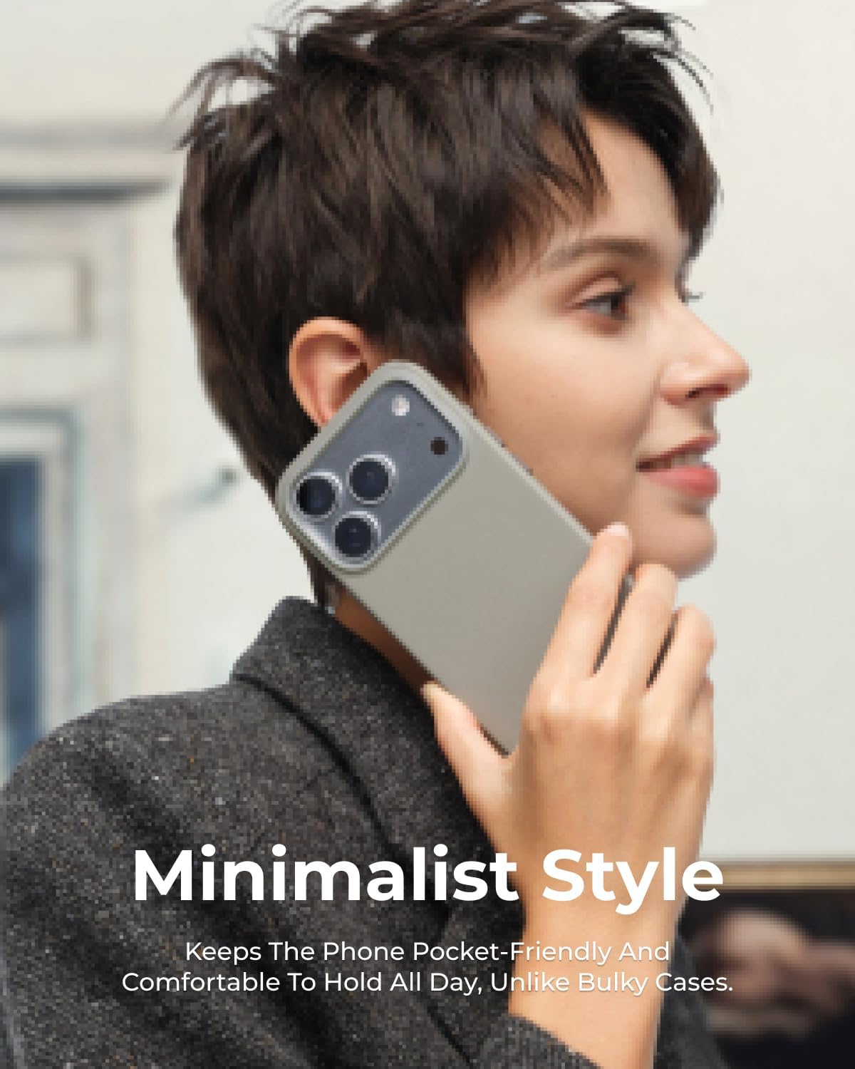 Thumbnail 6 de MOFT for iPhone Air Case – MOVAS Snap Case, MagSafe Compatible, Soft-Touch Vegan Leather, Taupe