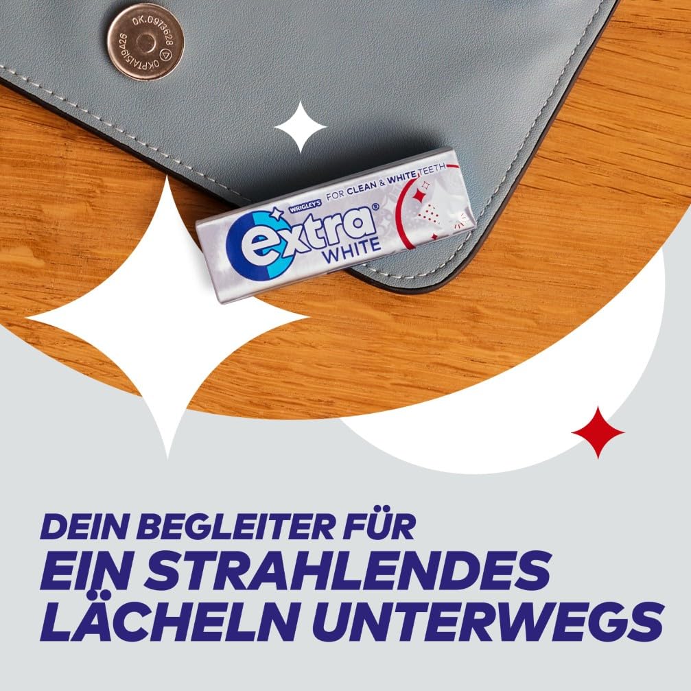 Detalle de Extra Professional White Zuckerfrei Kaugummi mit Minze und Menthol – Großpackung 150 × 2 Dragees