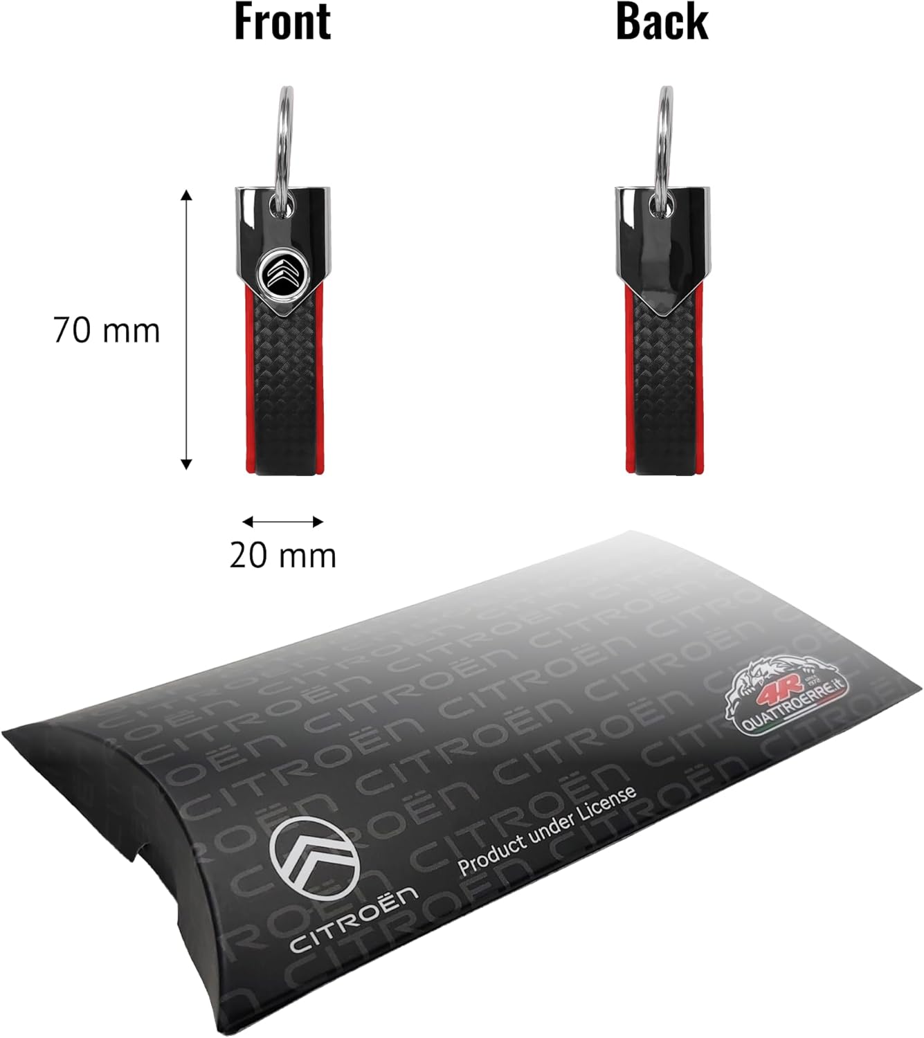 Detalle de Portachiavi Olografico Ufficiale Citroën Carbon – stile e resistenza in un accessorio di nicchia