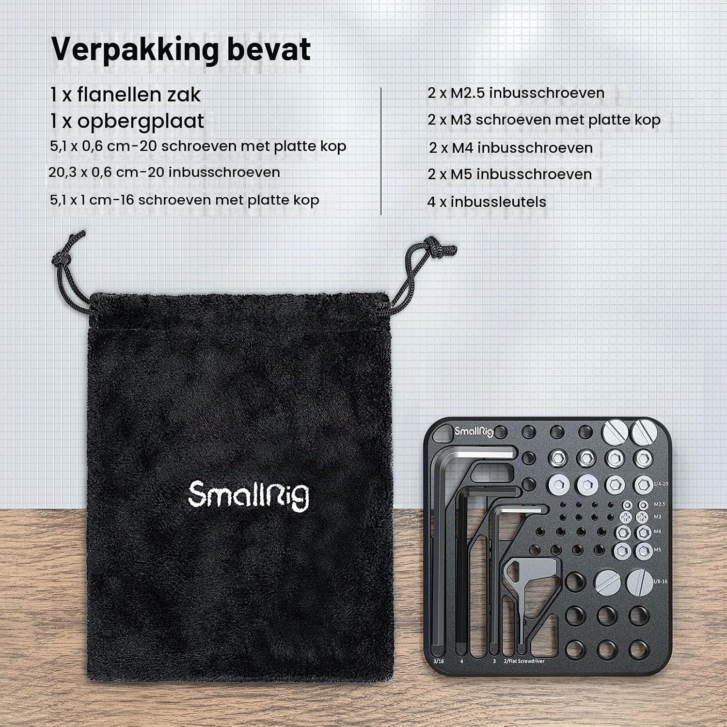 Thumbnail 6 de SMALLRIG MD3184 opbergplaat met schroeven en inbussleutels