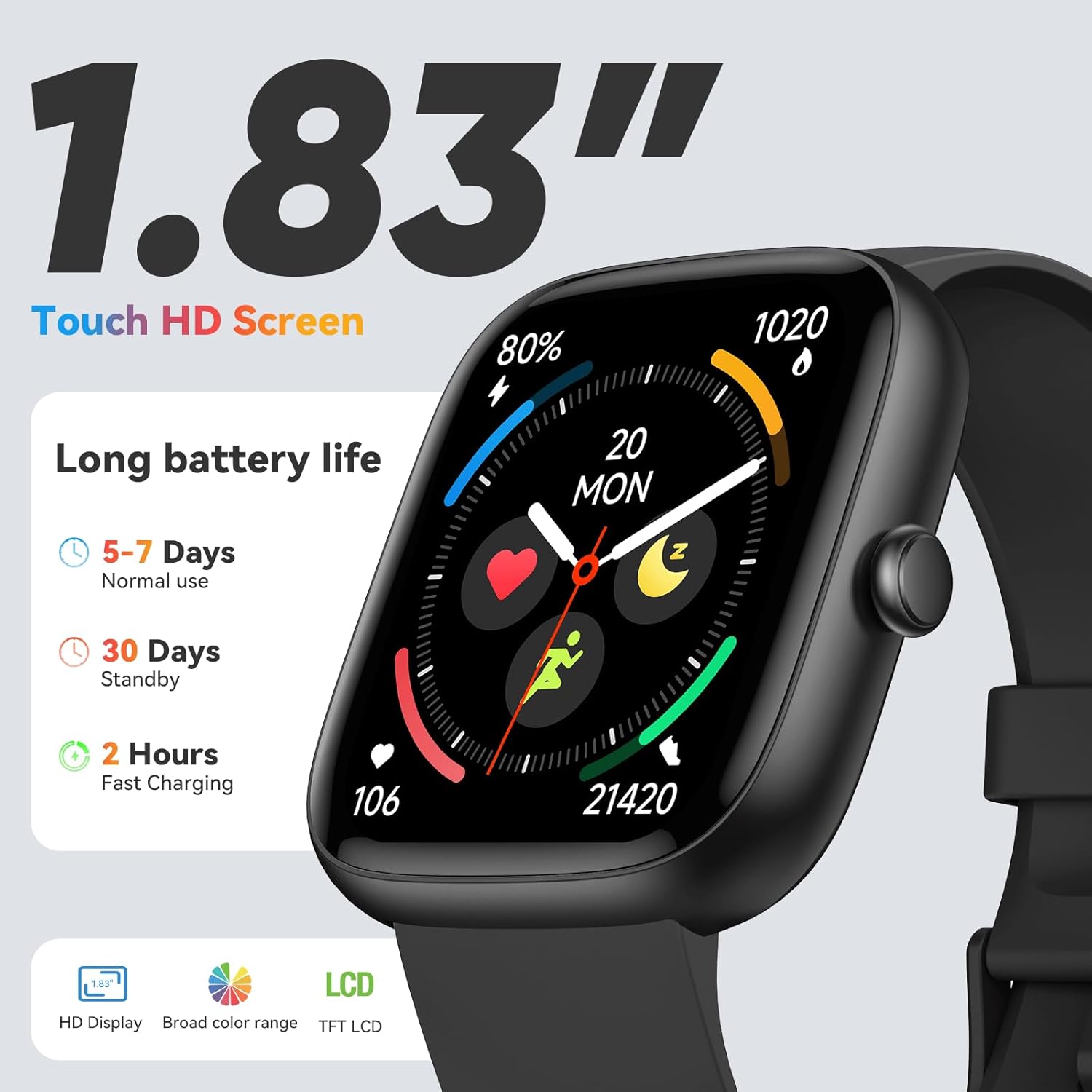 Detalle de Smart Watch for Men and Women with Bluetooth Calling and 110+ Sports Modes