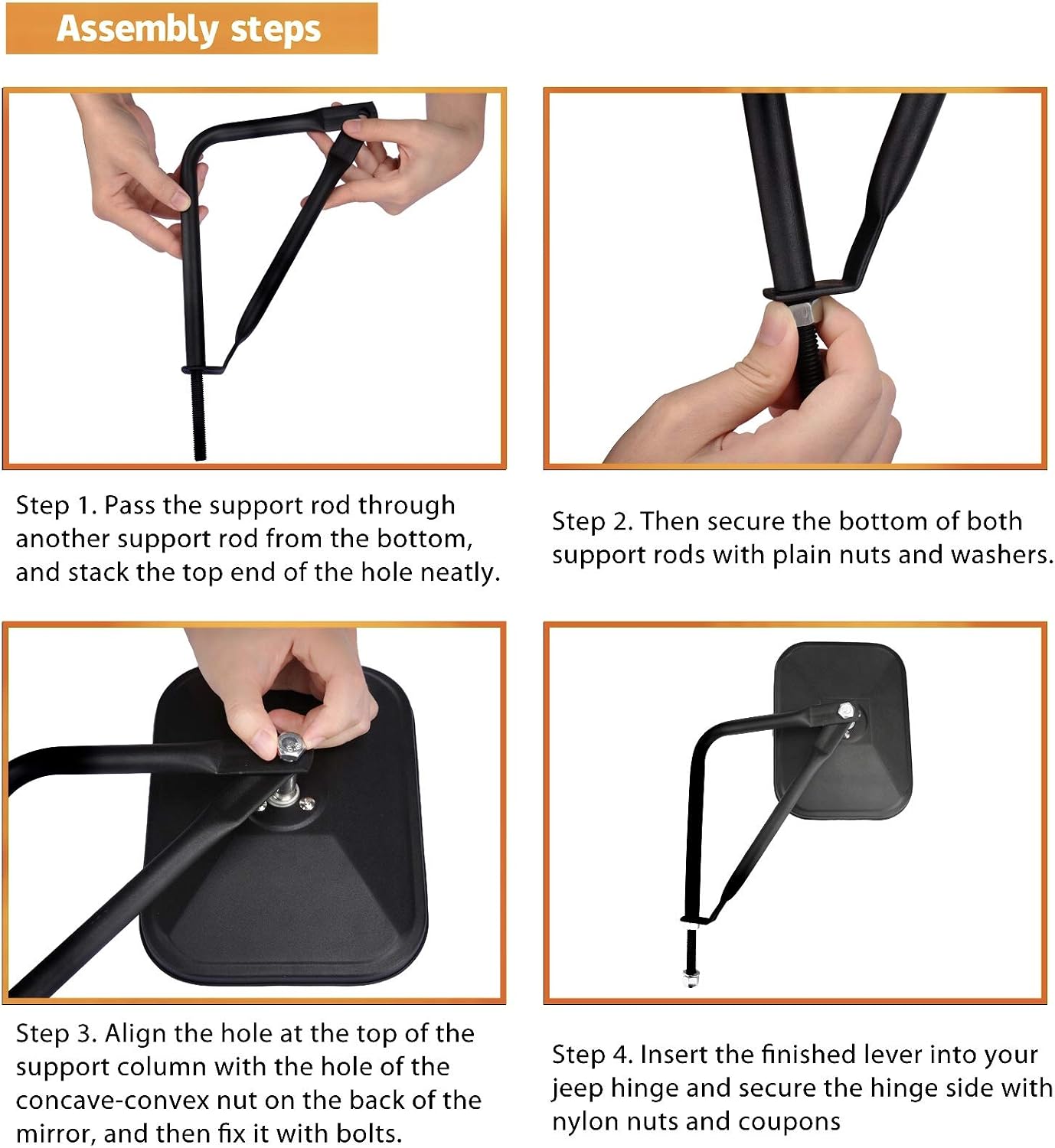 Thumbnail 4 de JUSTTOP Mirrors Doors Off: Side View Mirrors for Jeep Wrangler (2 Pack)