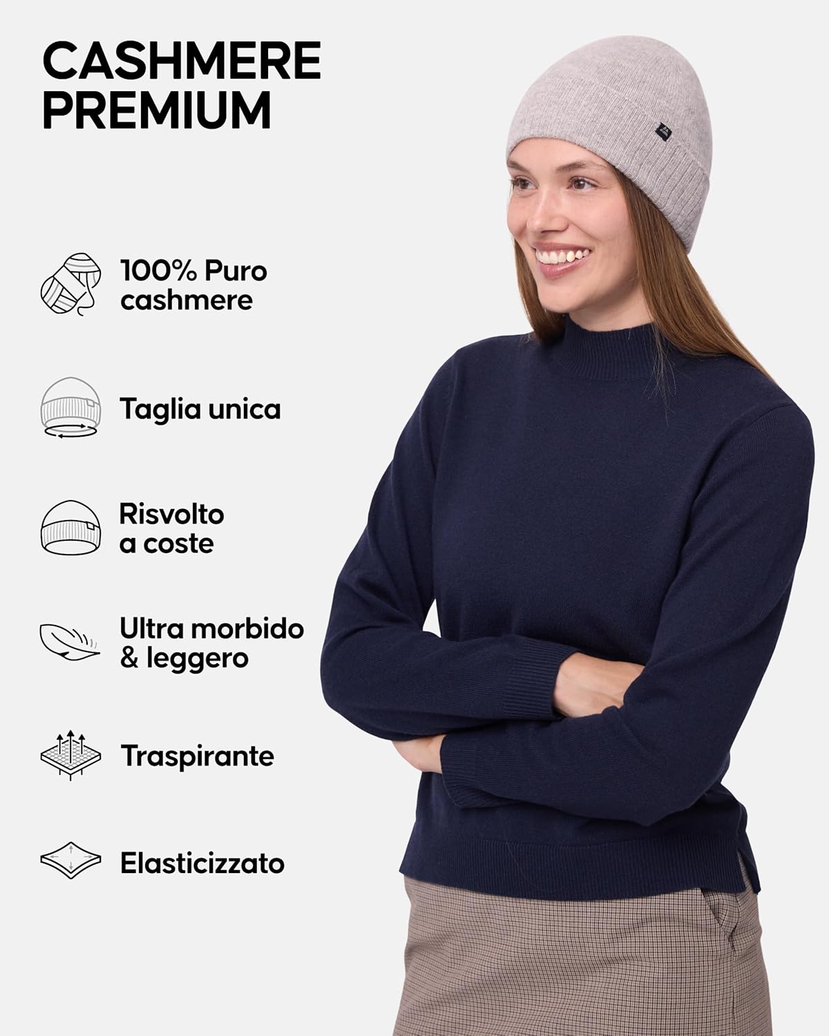 Thumbnail 1 de DANISH ENDURANCE Cappello Uomo Invernale in Cashmere 100%