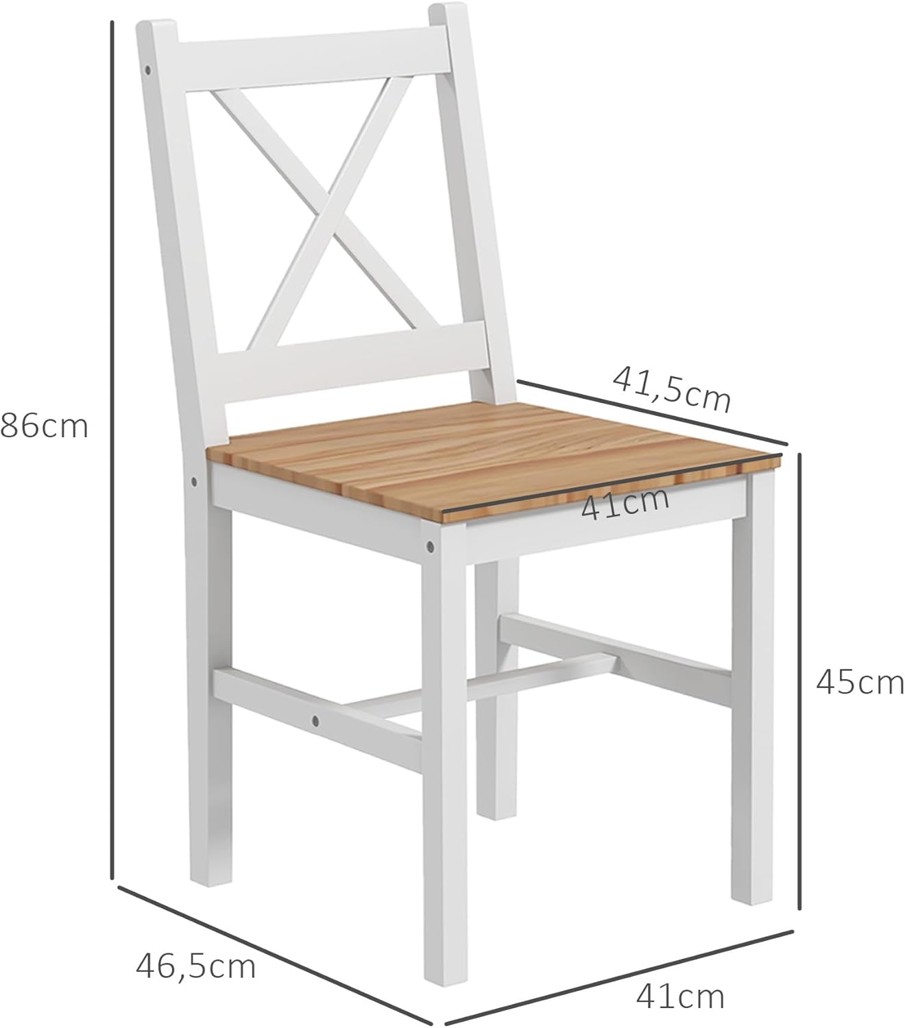 Thumbnail 6 de HOMCOM Lot de 4 chaises de Salle à Manger