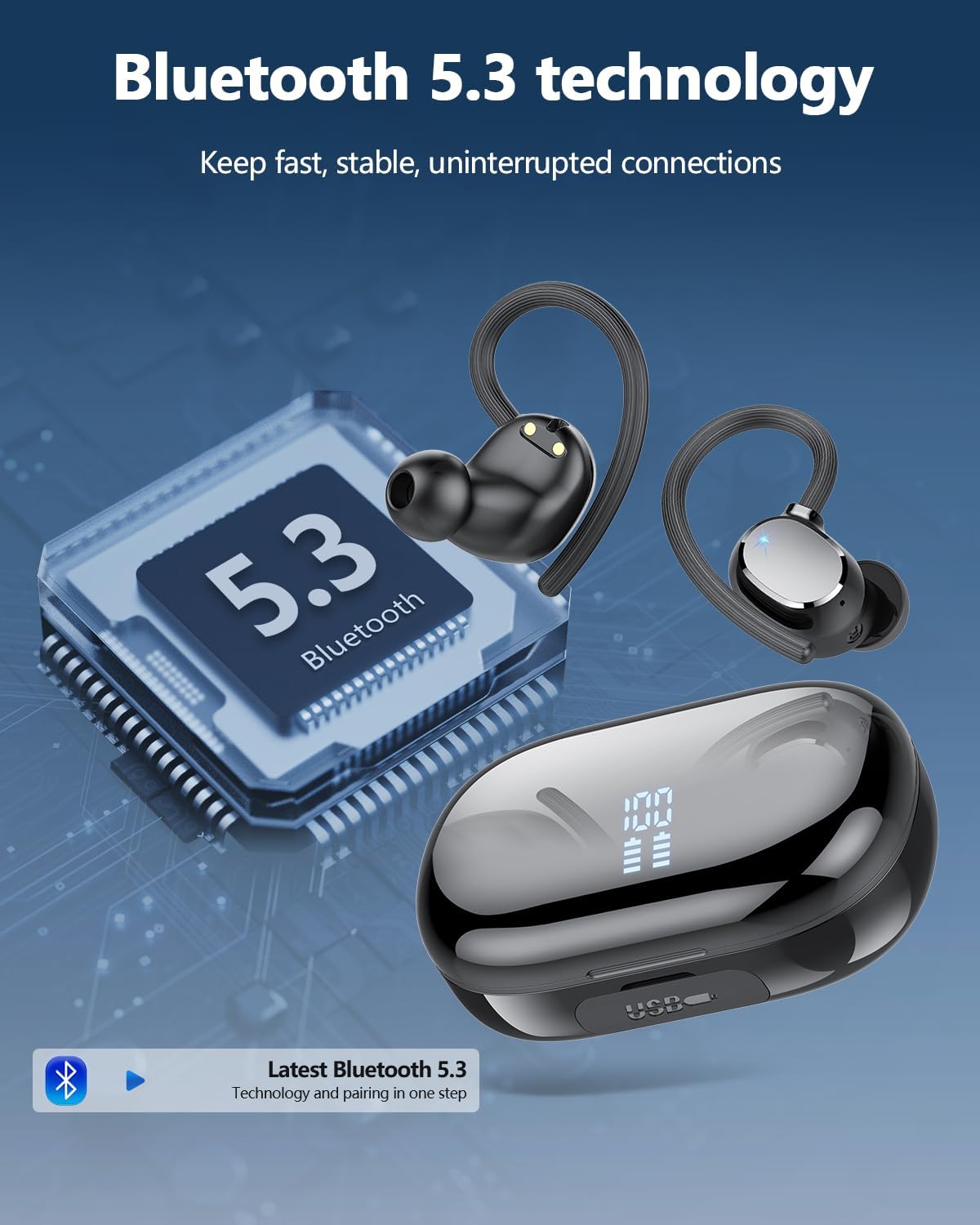 Detalle 2 de Lekaby Q22 Bluetooth Kopfhörer 128 Std