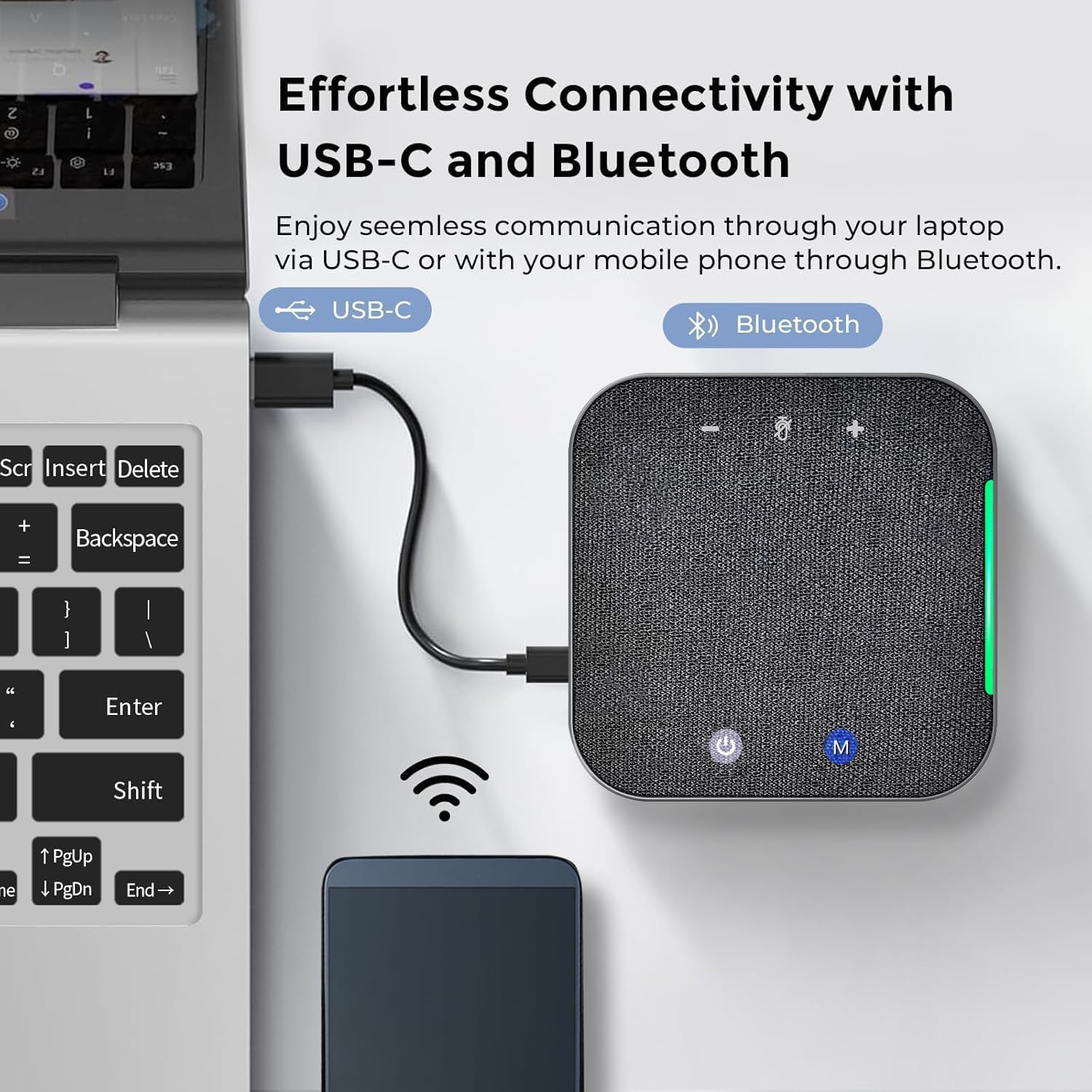 Detalle de eppfun Conference Speaker and Microphone: Portable Bluetooth Speaker for Teams and Zoom Calls