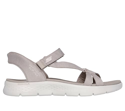 Detalle 2 de Skechers Mujer Go Walk Flex Sandal Illuminate Slip-In: confort ligero en Taupe Textile (41 EU)