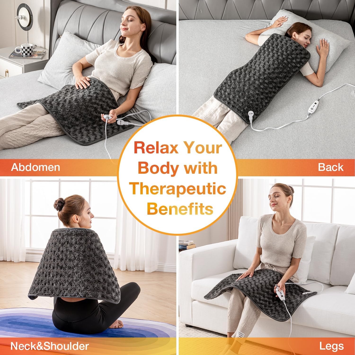 Detalle 2 de WOOMER HPU-004 Heating Pad, 17" x 33", 6 Heat Settings, Moist Heat