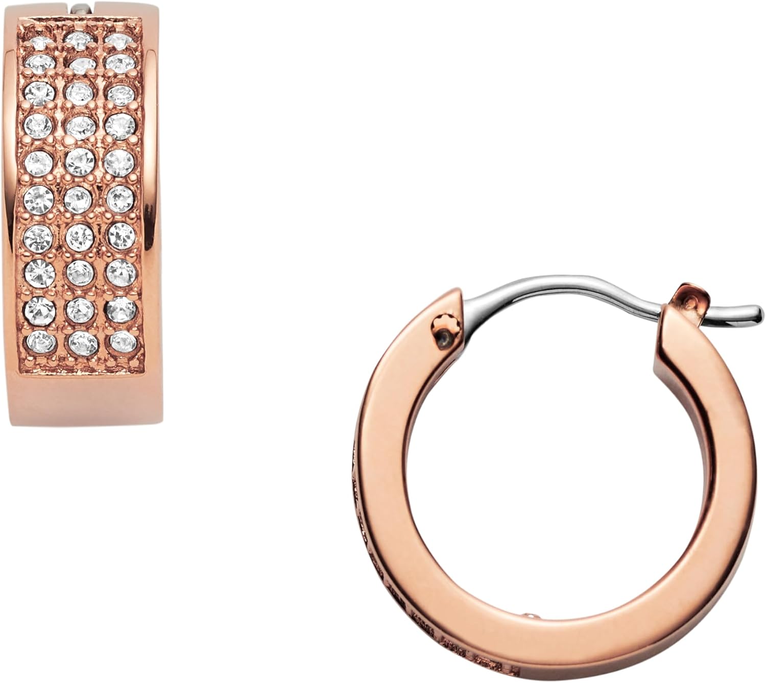 Thumbnail 4 de Fossil orecchini da donna in acciaio inossidabile con chiusura a cerchio