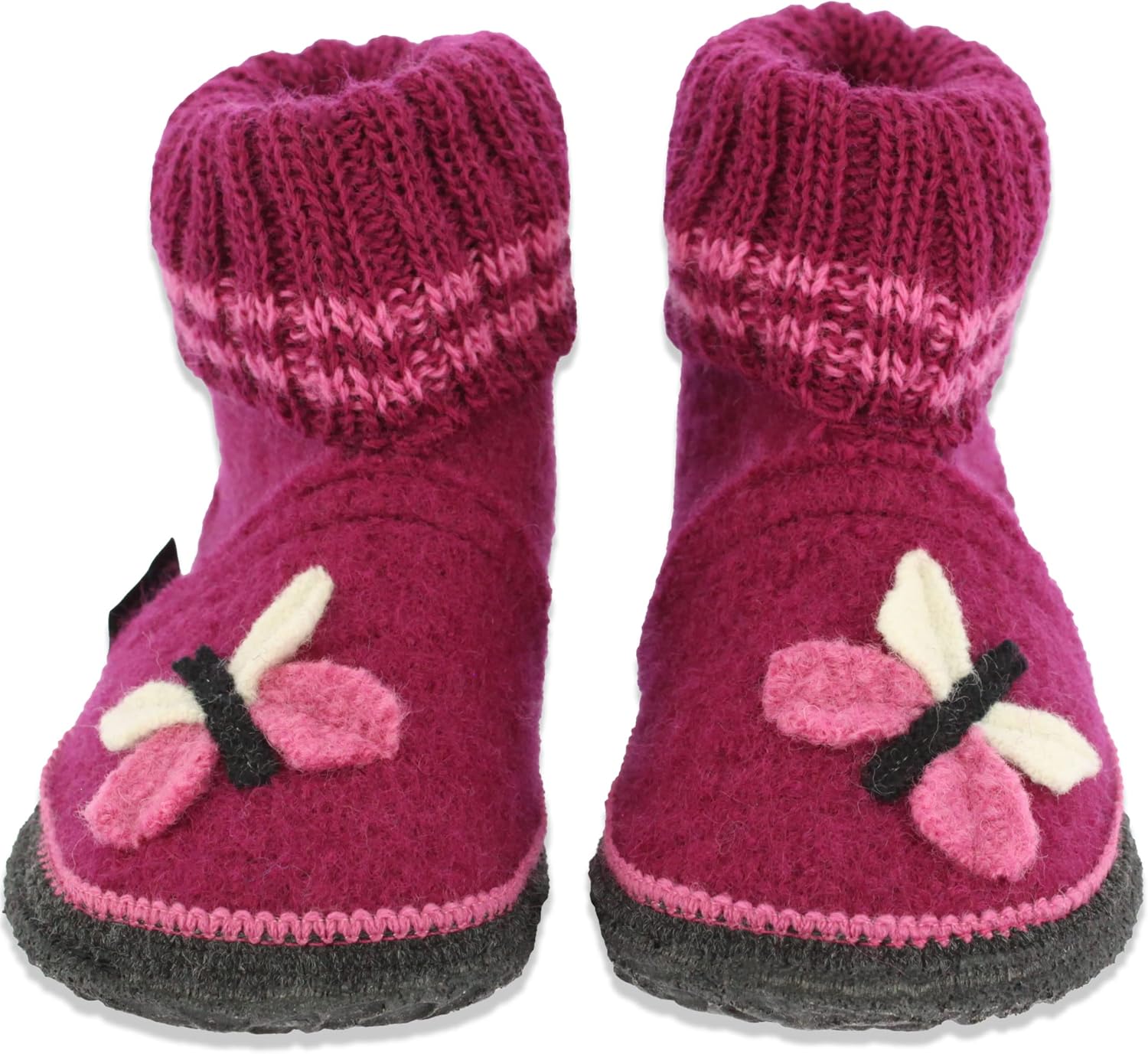 Thumbnail 1 de Beck Mädchen Butterfly Hausschuh – warme Stiefel-Hausschuhe mit Wollfilz und rutschfester Sohle