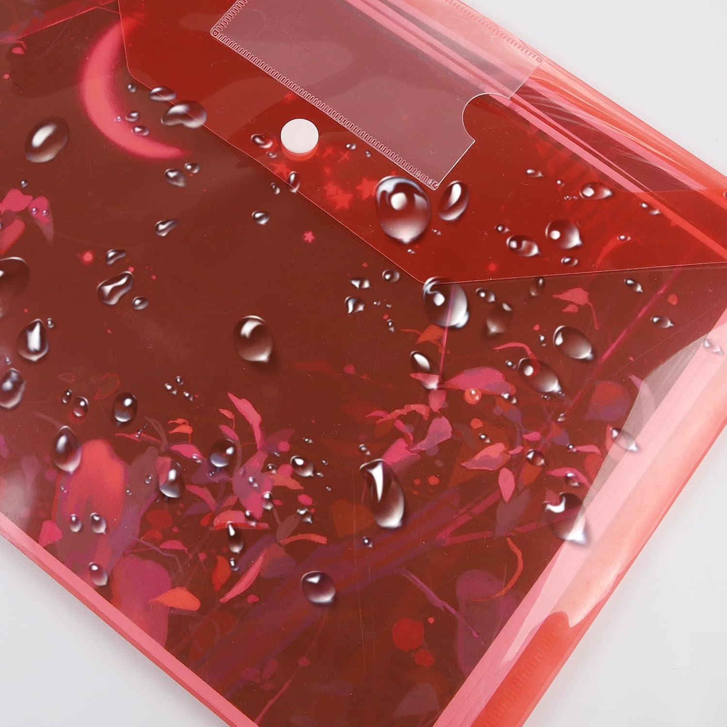 Detalle 2 de A4 Plastic Wallets with Popper – 30 Pack (Red)