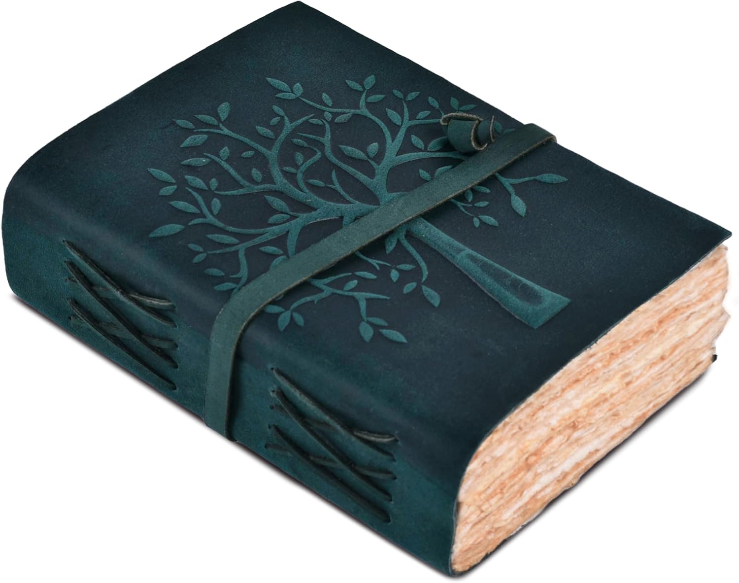 Detalle de LEATHER VILLAGE Tree of Life Leather Journal, Turquoise, 200 Pages, 8" x 6