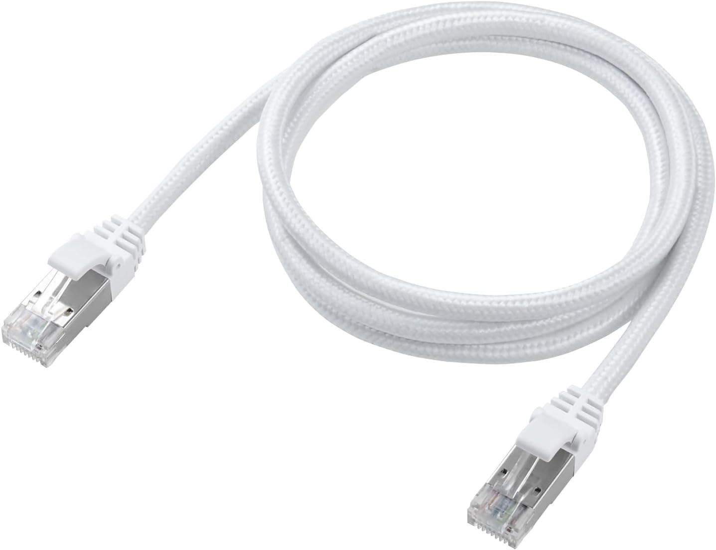 Detalle de エレコム ECLD-OCM/WH10 CAT8 LANケーブル 1m・40Gbps・メッシュ・白