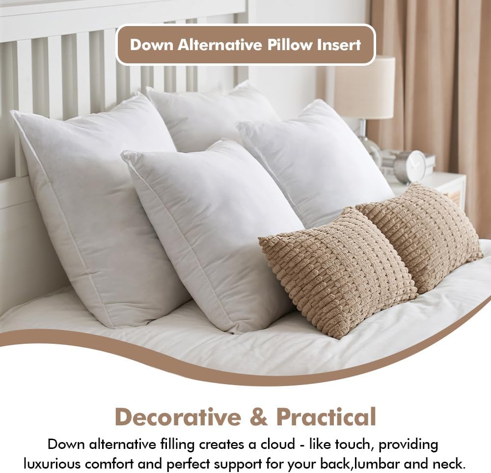 Detalle 2 de MIULEE 28 x 28-Inch Euro Pillow Insert, Cotton Cover, Down-Alternative Fill