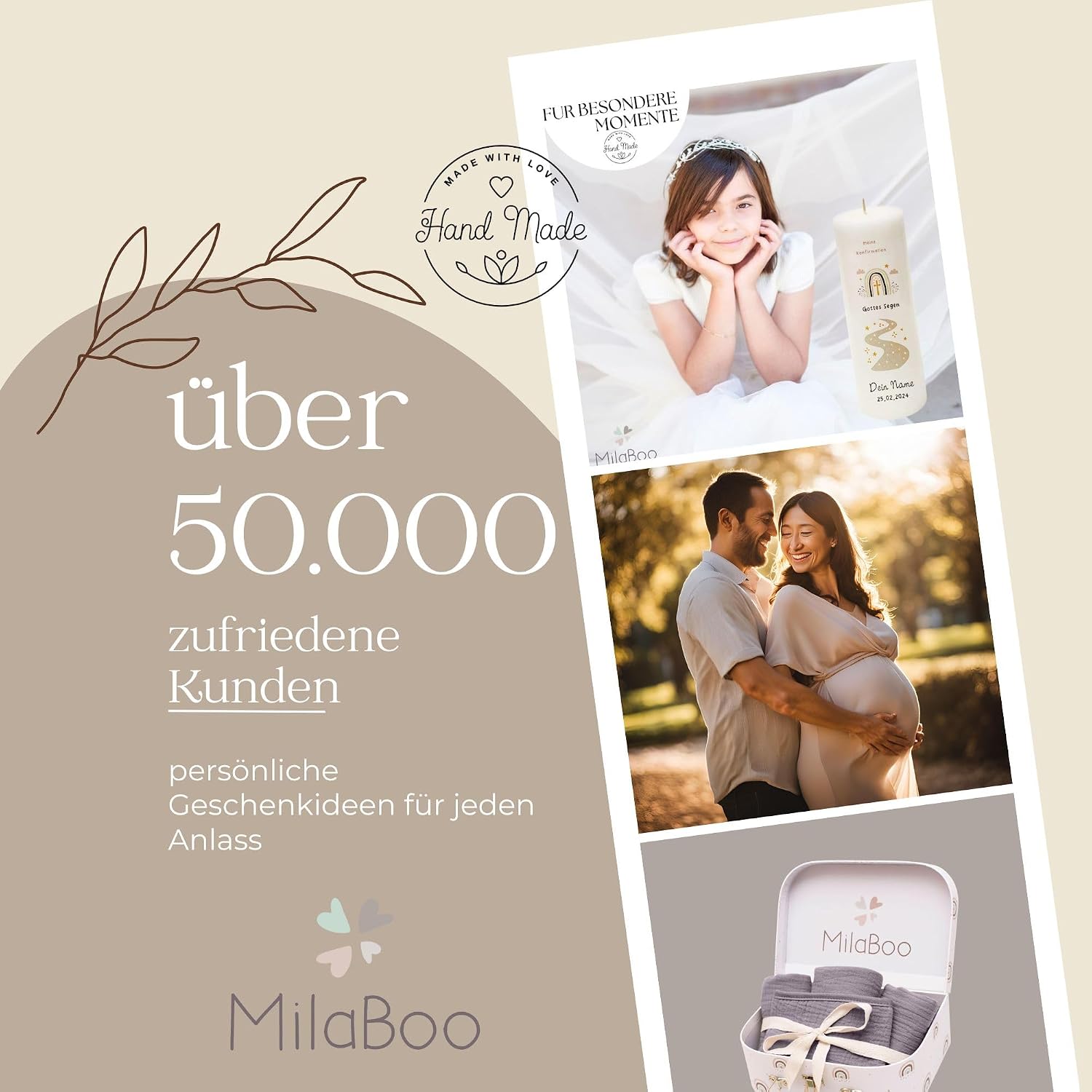 Thumbnail 6 de Milaboo handgefertigte Geschenkbox mit Herzstein-Anhänger aus Rosenquarz – persönliche Stülpbox mit Botschaft