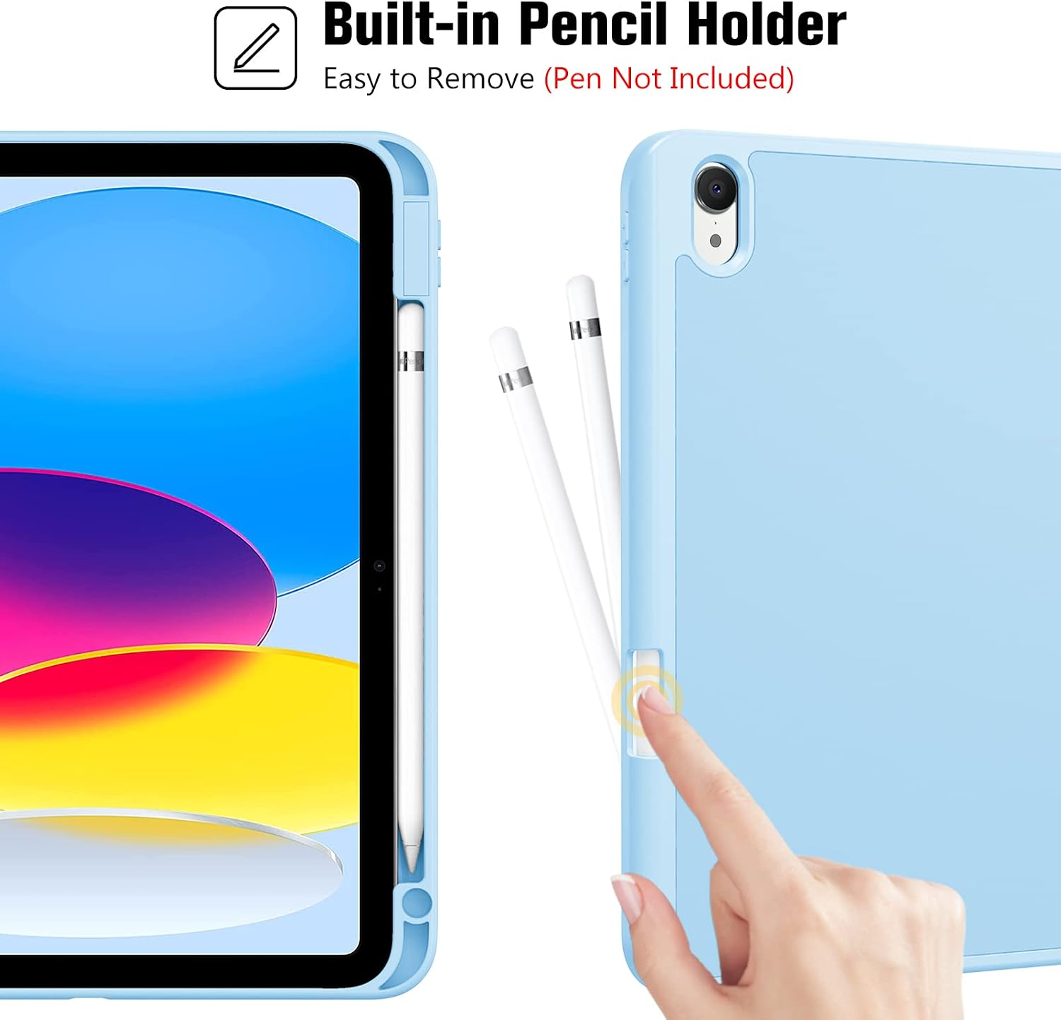 Detalle de ProCase for iPad (A16) 11th Gen 11-inch 2025 / iPad 10th Gen 10.9-inch 2022 Case with Pencil Holder in Skyblue