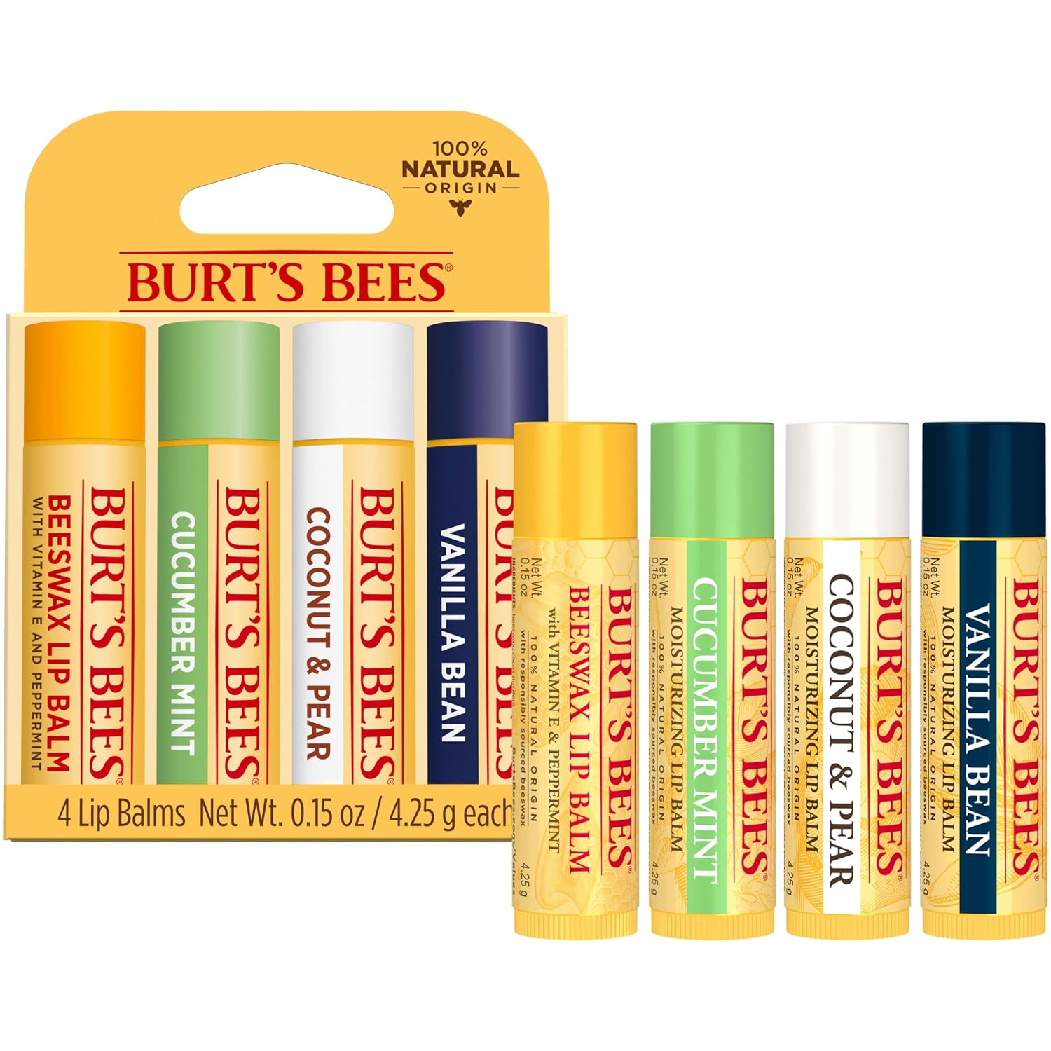 Thumbnail 6 de Burt’s Bees Easter Basket Stuffers Lip Balm (Beeswax, Cucumber Mint, Coconut & Pear, Vanilla Bean) — 4 Tubes, Tint-Free