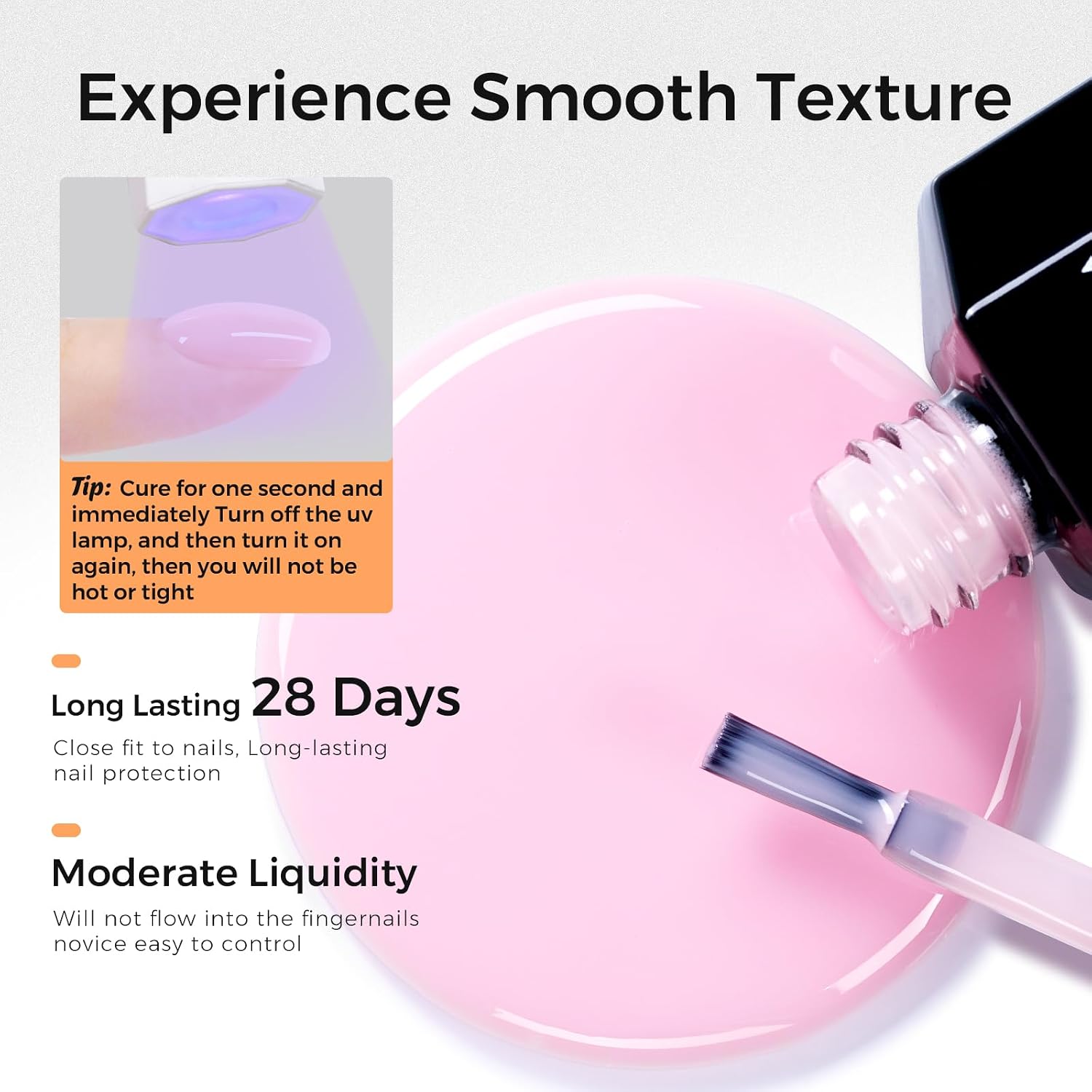 Detalle 2 de TOMICCA Builder Gel 5-in-1 Rosa – UV-Gel für Nagelverlängerung, Reparatur und Dekor