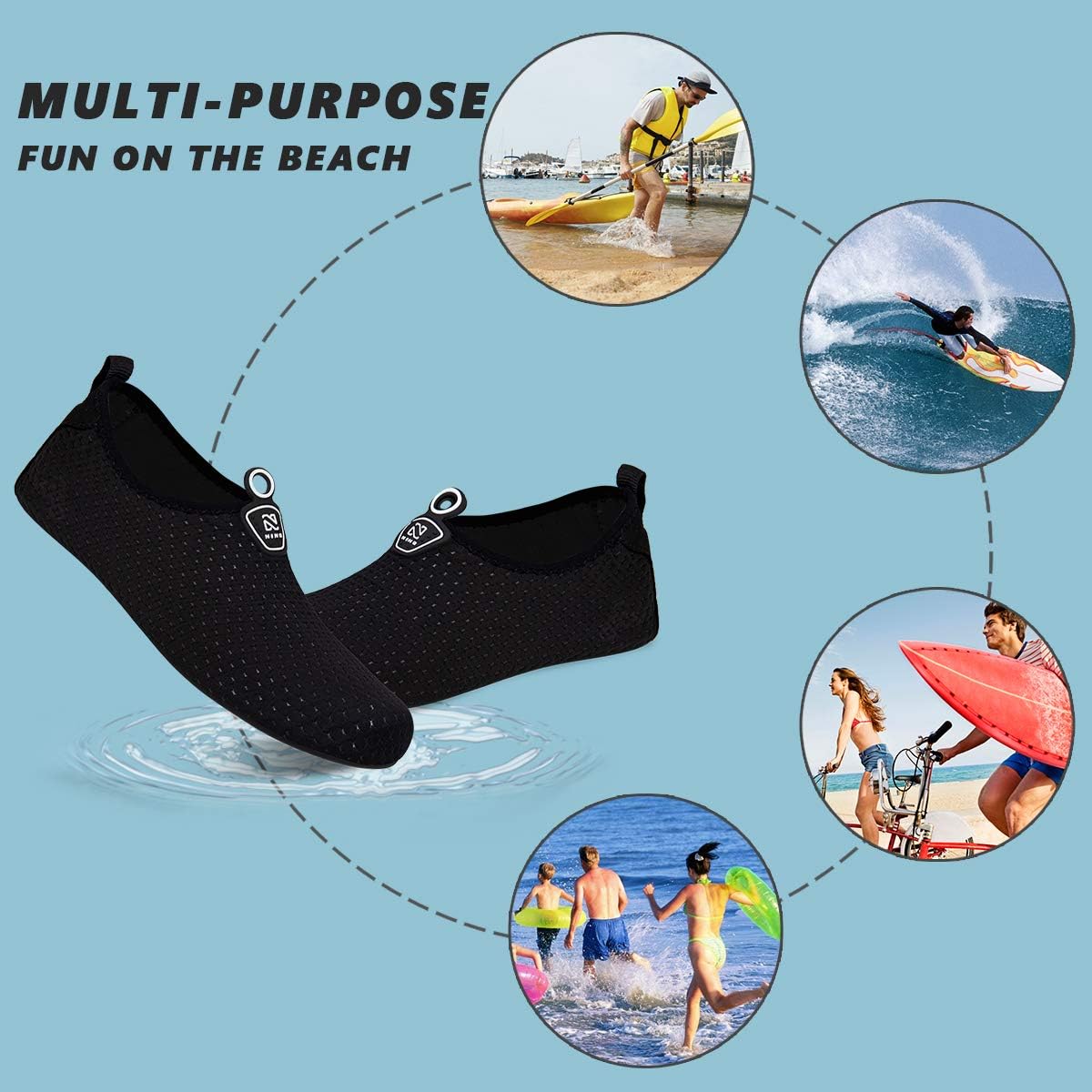 Thumbnail 5 de Barefoot Water Shoes Aqua Spots: Quick-Dry Beach, Swim and Surf Footwear for Men and Women