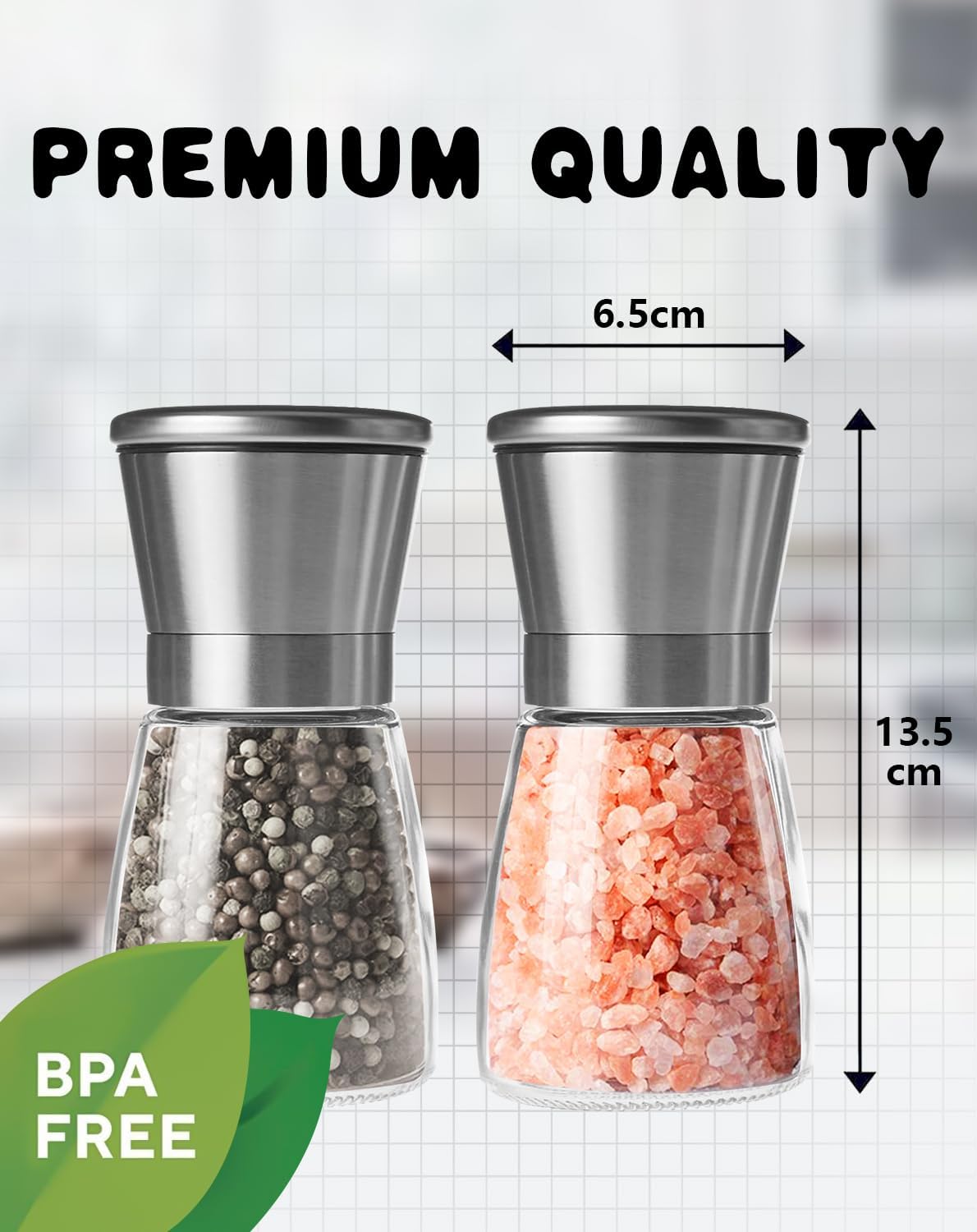 Thumbnail 1 de Salt and Pepper Grinder Set Adjustable Coarseness