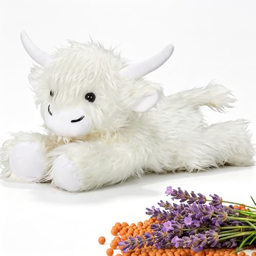 Detalle de Highland Cow Heatable Weighted Plush with Lavender Scent by HBPLN